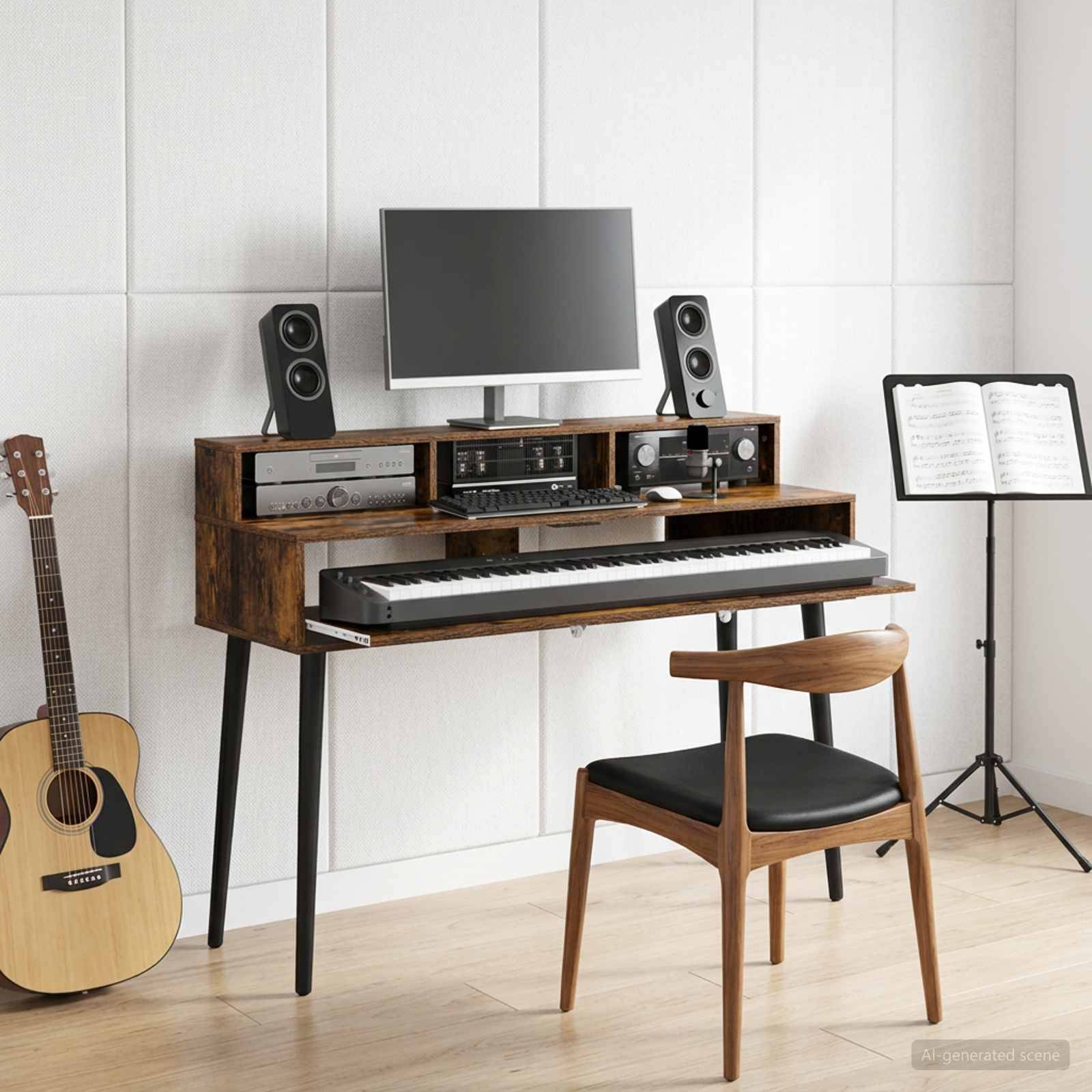 vidaXL Studiotisch Raucheiche 152 x 42,5 x 36 cm Holzwerkstoff