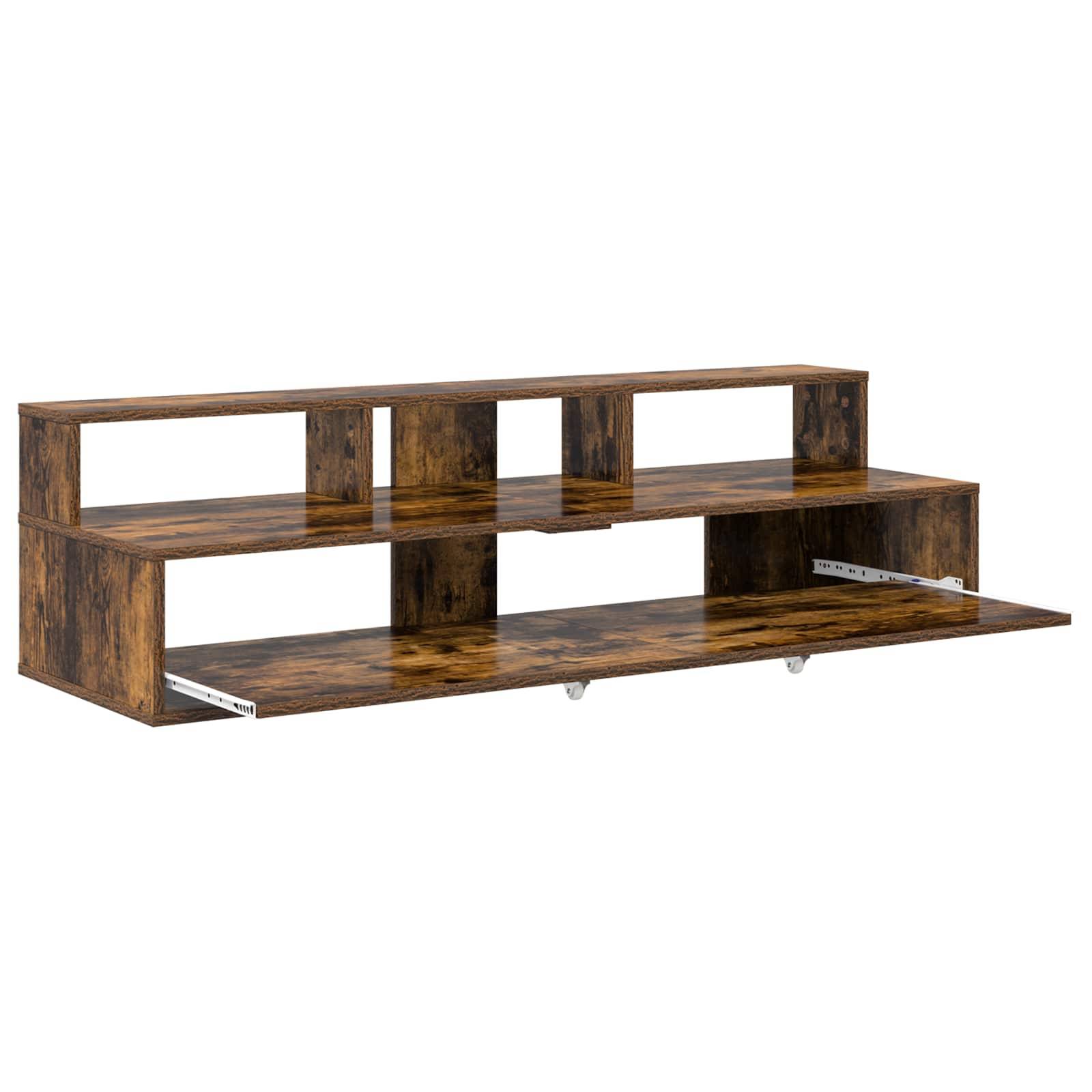 vidaXL Studiotisch Raucheiche 152 x 42,5 x 36 cm Holzwerkstoff