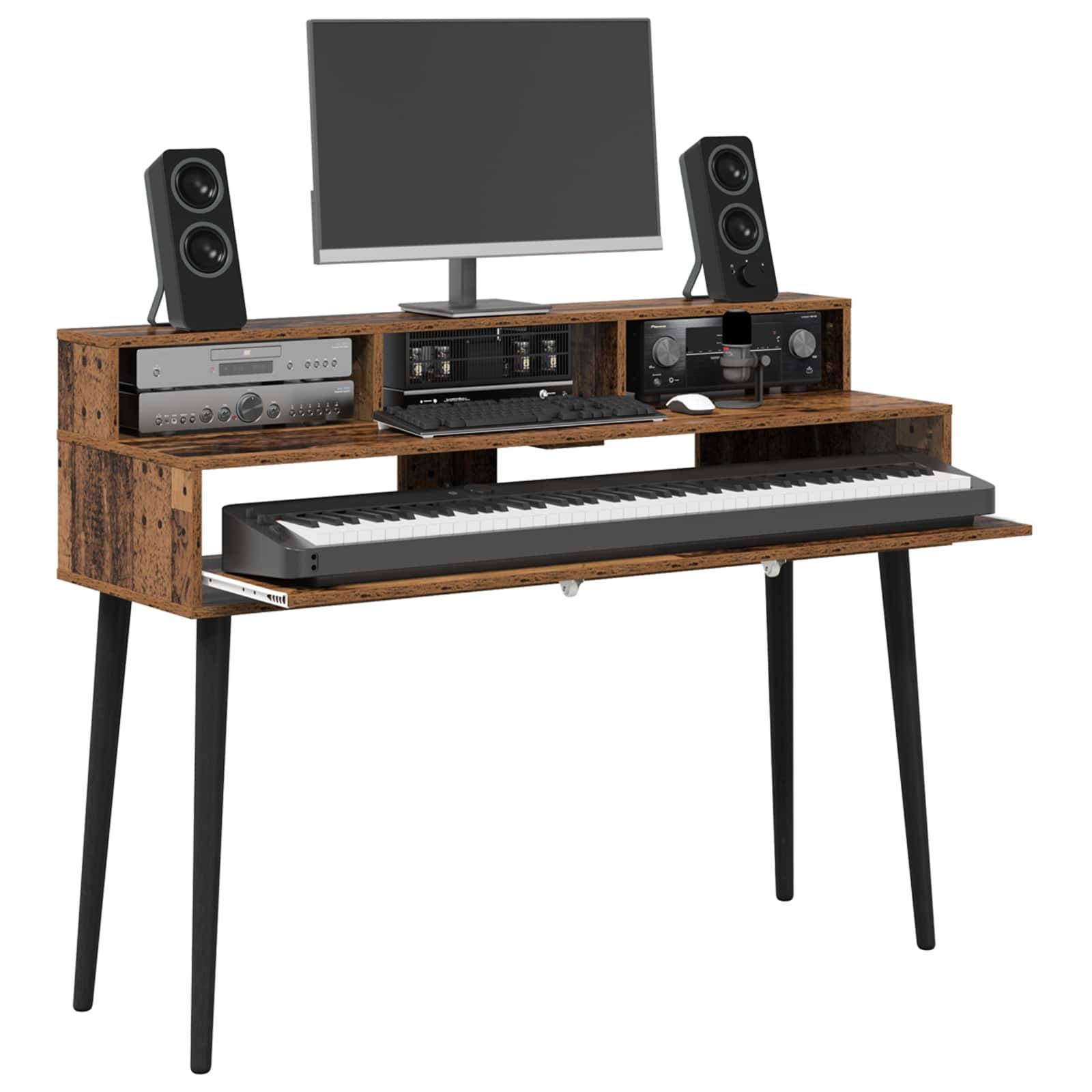 vidaXL Studiotisch Altholz 110 x 42,5 x 36 cm Holzwerkstoff