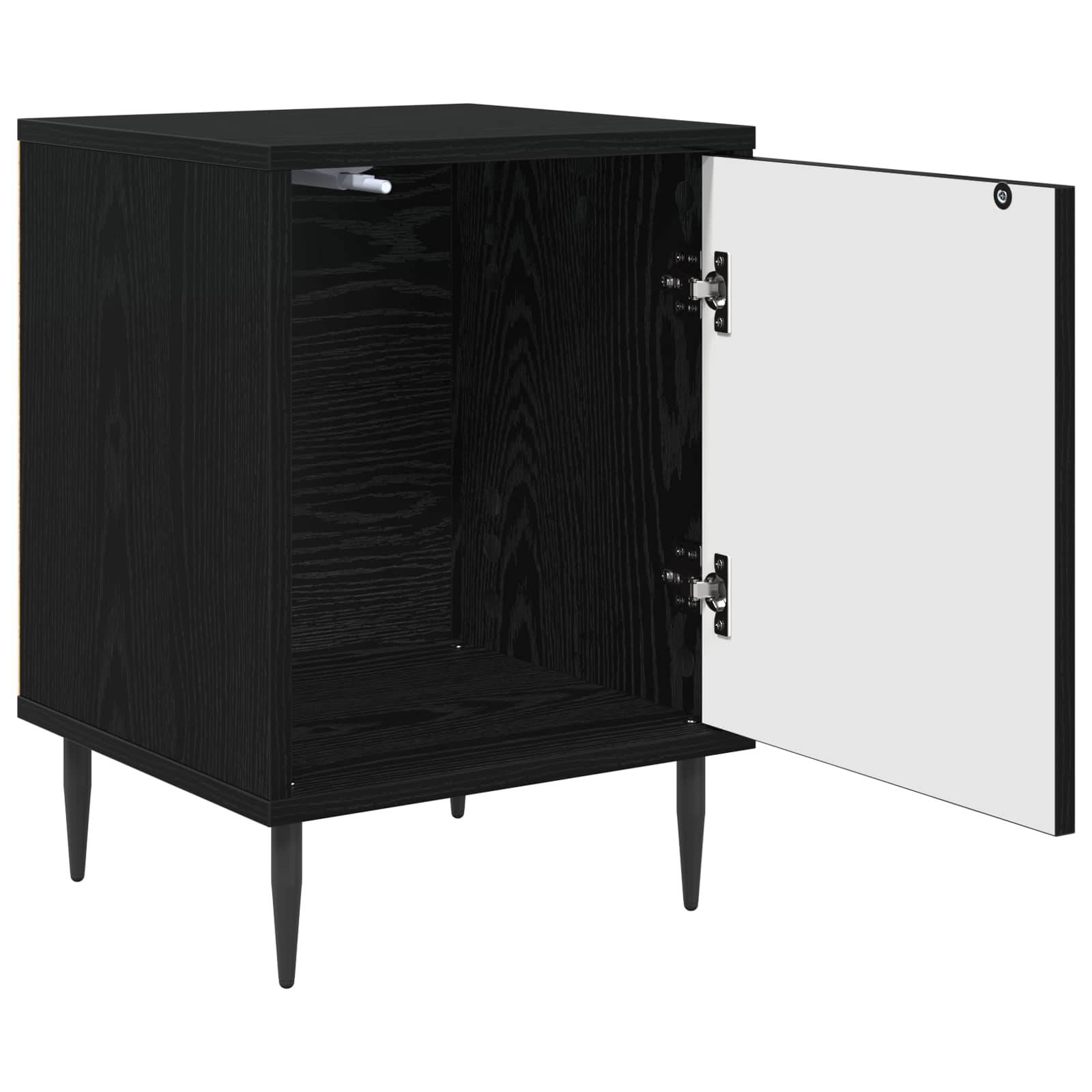 vidaXL Nachttisch WIJHE Schwarz Eichen-Optik 36 x 33 x 51 cm