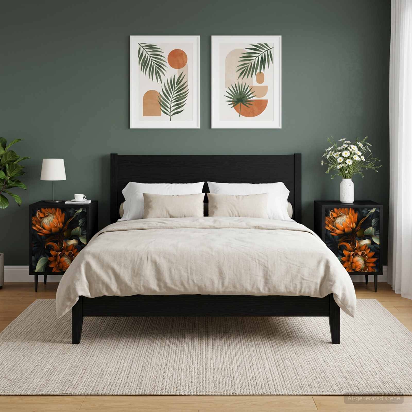 vidaXL Nachttisch LOCHEM 2 stk. Schwarz Eichen-Optik 36 x 33 x 51 cm