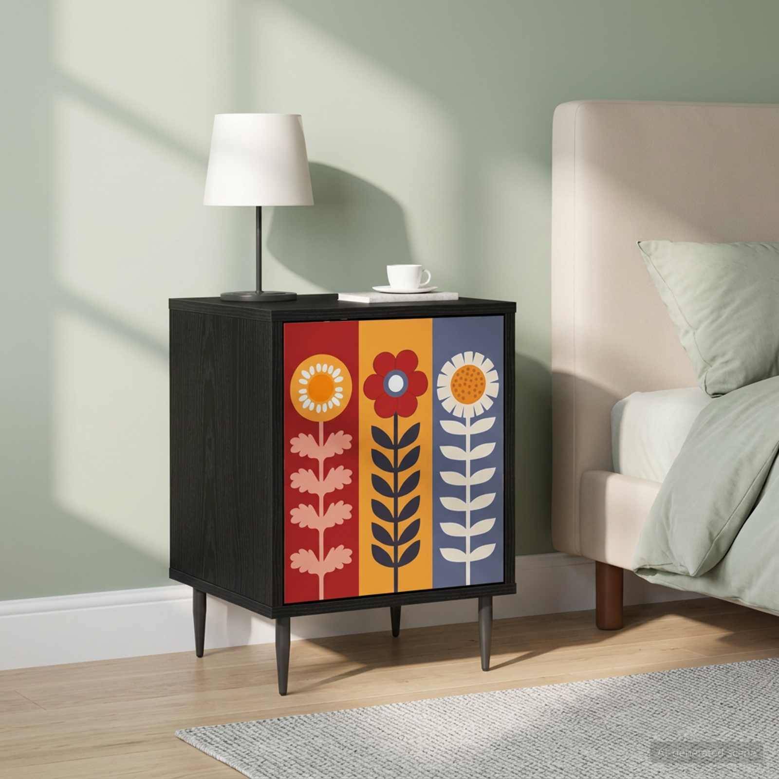 vidaXL Nachttisch ESSEN 2 stk. Schwarz Eichen-Optik 36 x 33 x 51 cm