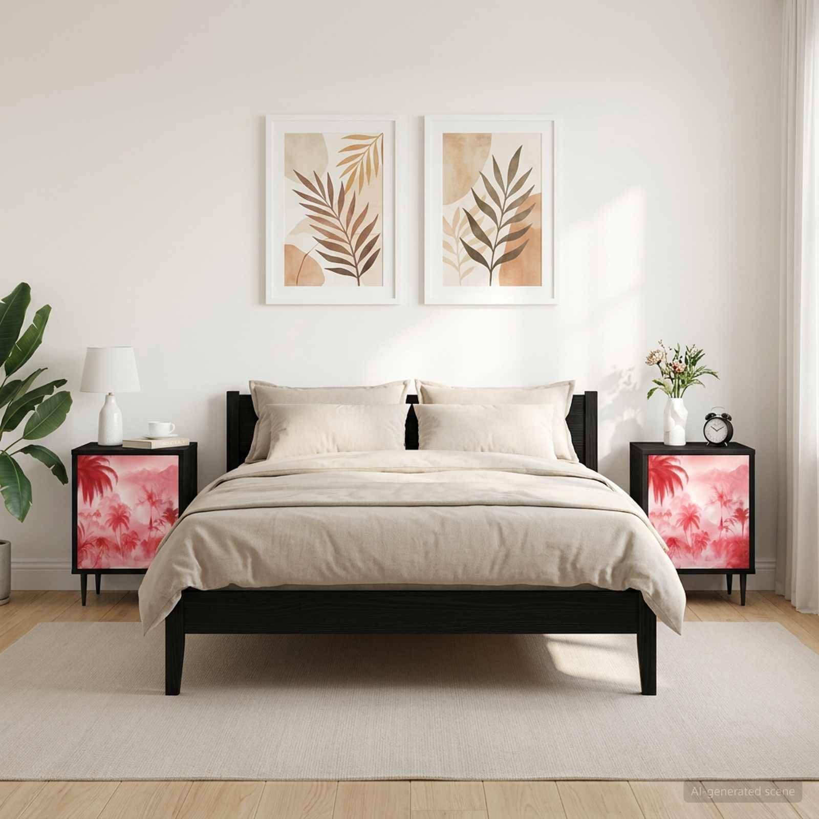 vidaXL Nachttisch AACHEN 2 stk. Schwarz Eichen-Optik 36 x 33 x 51 cm
