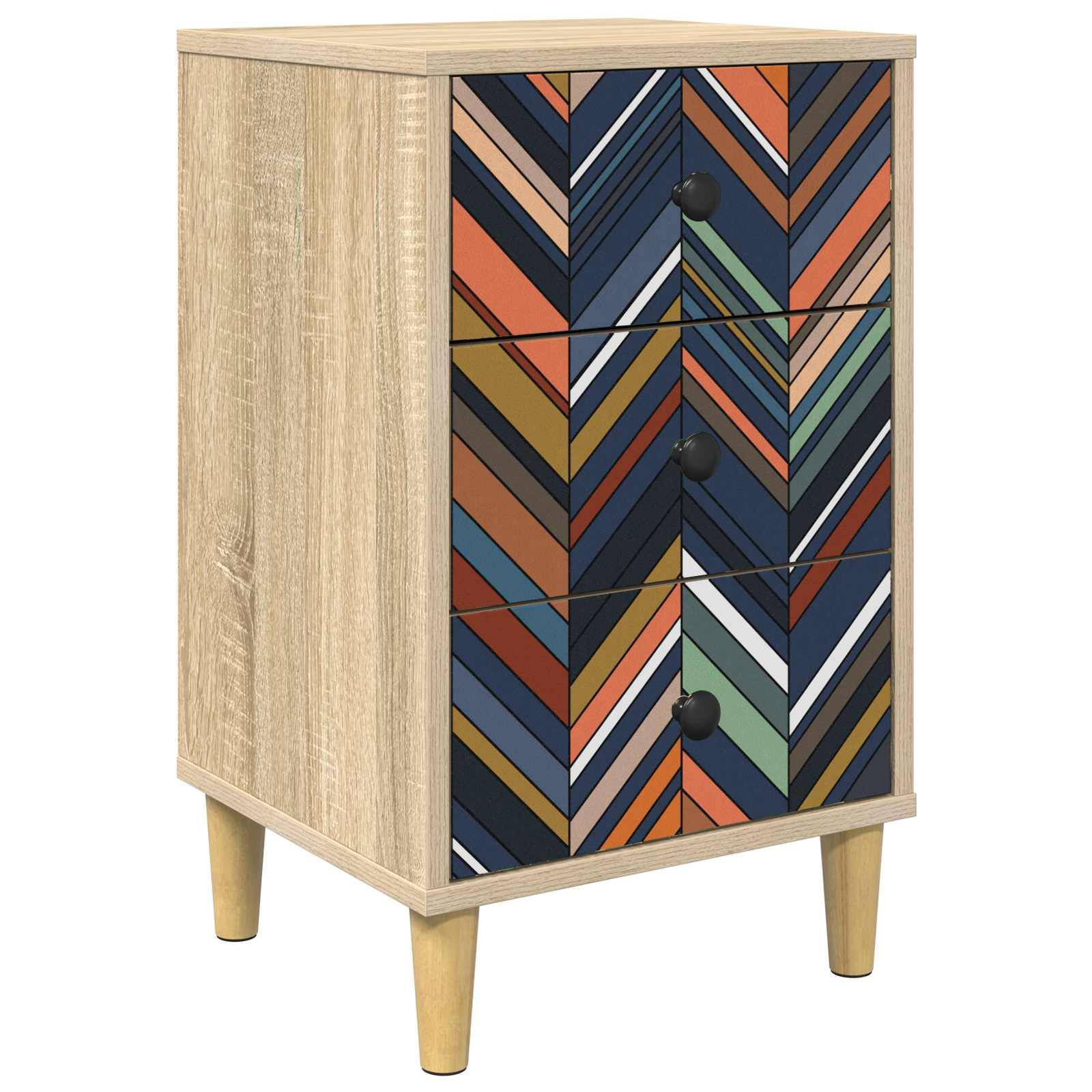 vidaXL Nachttisch OMMEN Sonoma-Eiche 36 x 33 x 60 cm Holzwerkstoff