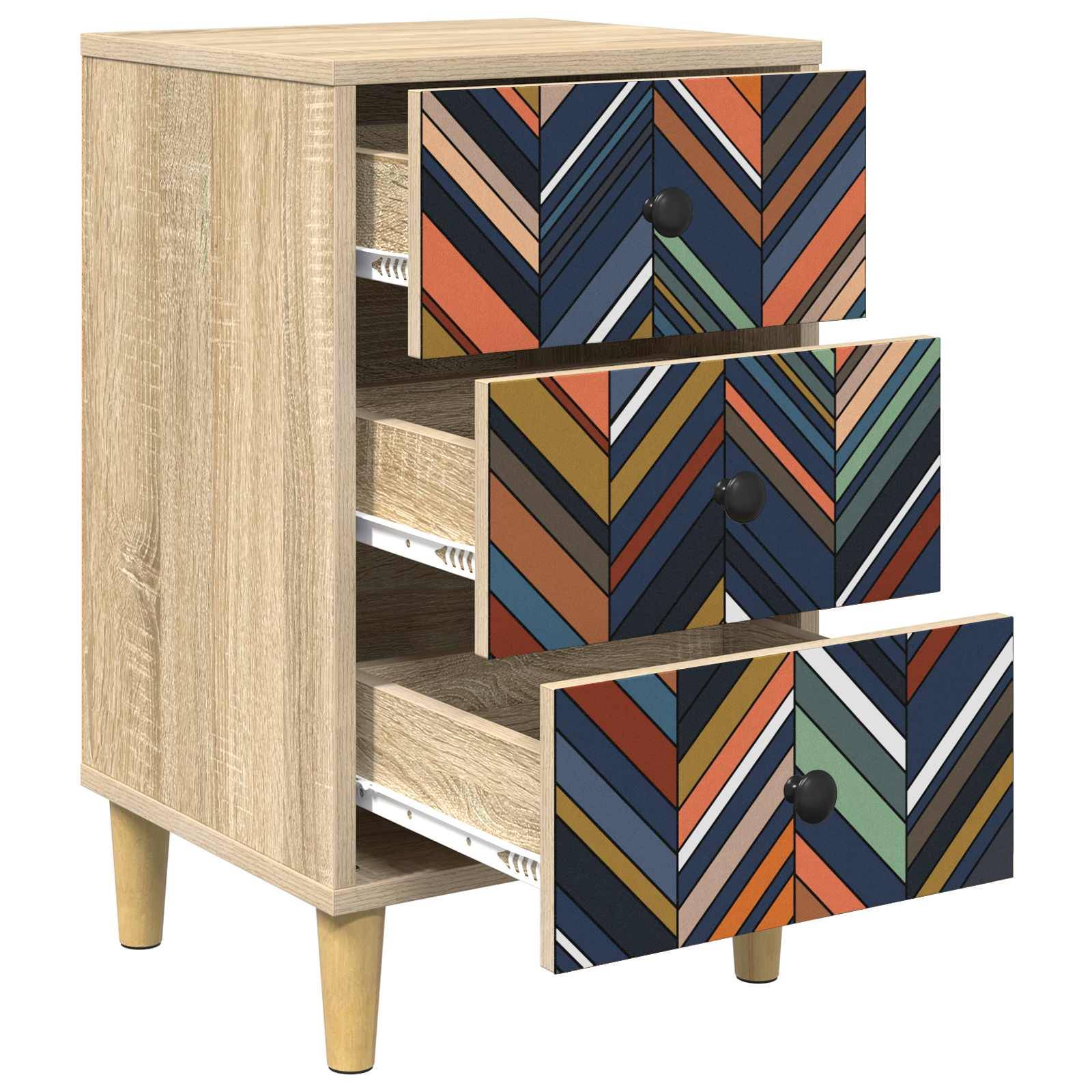 vidaXL Nachttisch OMMEN Sonoma-Eiche 36 x 33 x 60 cm Holzwerkstoff