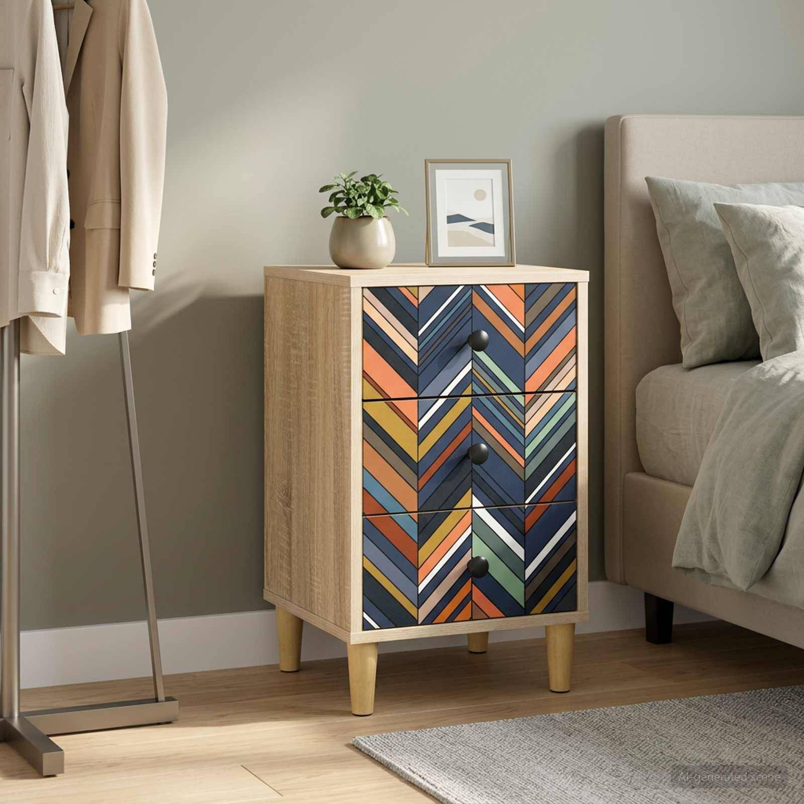 vidaXL Nachttisch OMMEN Sonoma-Eiche 36 x 33 x 60 cm Holzwerkstoff