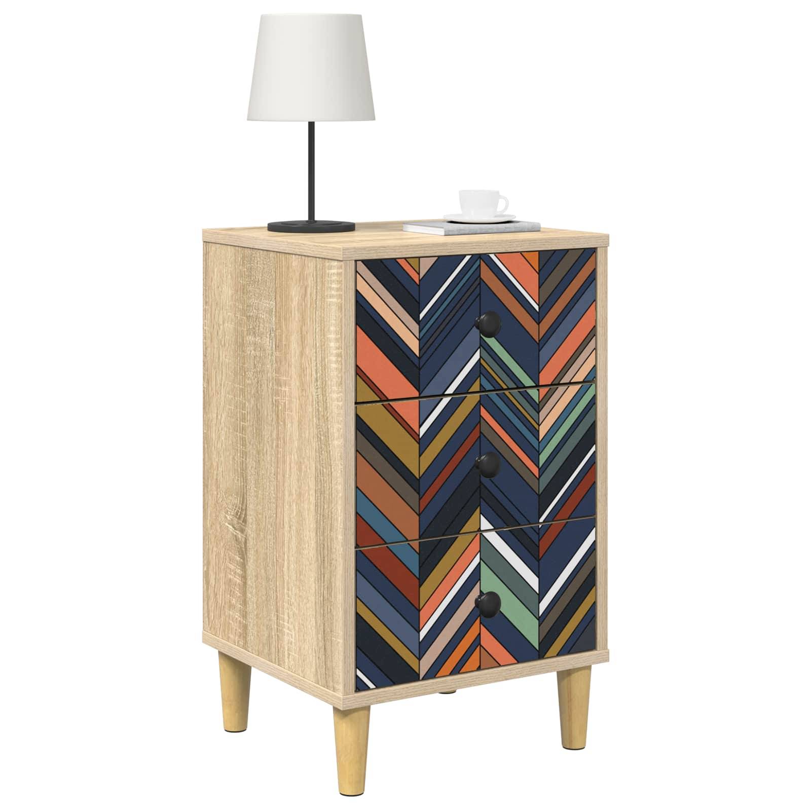 vidaXL Nachttisch OMMEN 2 stk. Sonoma-Eiche 36 x 33 x 60 cm