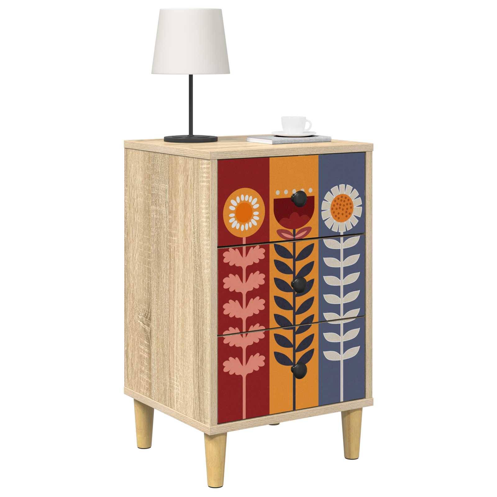 vidaXL Nachttisch ESSEN 2 stk. Sonoma-Eiche 36 x 33 x 60 cm