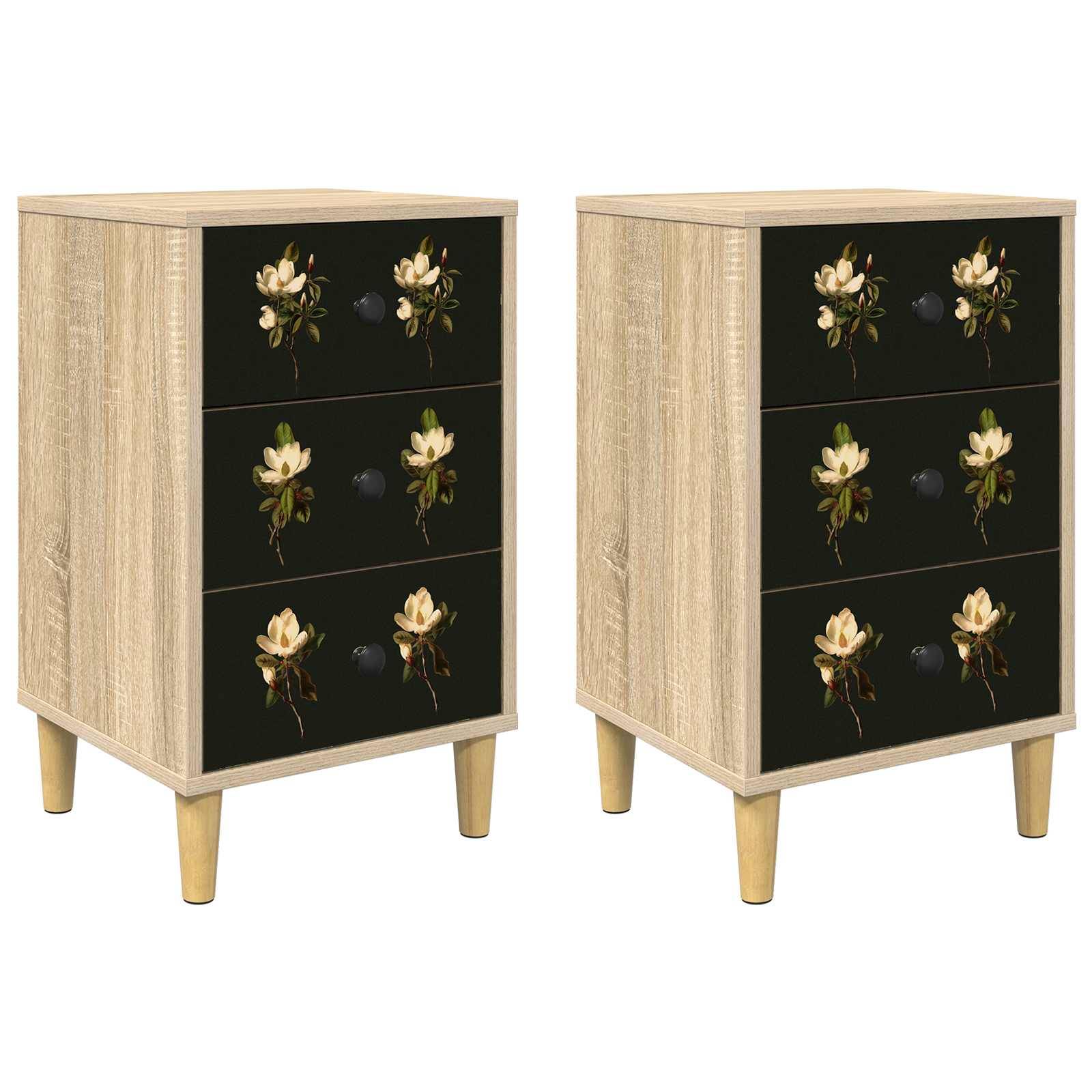 vidaXL Nachttisch BREMEN 2 stk. Sonoma-Eiche 36 x 33 x 60 cm