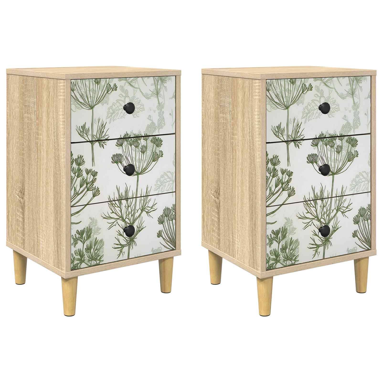 vidaXL Nachttisch GOTHA 2 stk. Sonoma-Eiche 36 x 33 x 60 cm