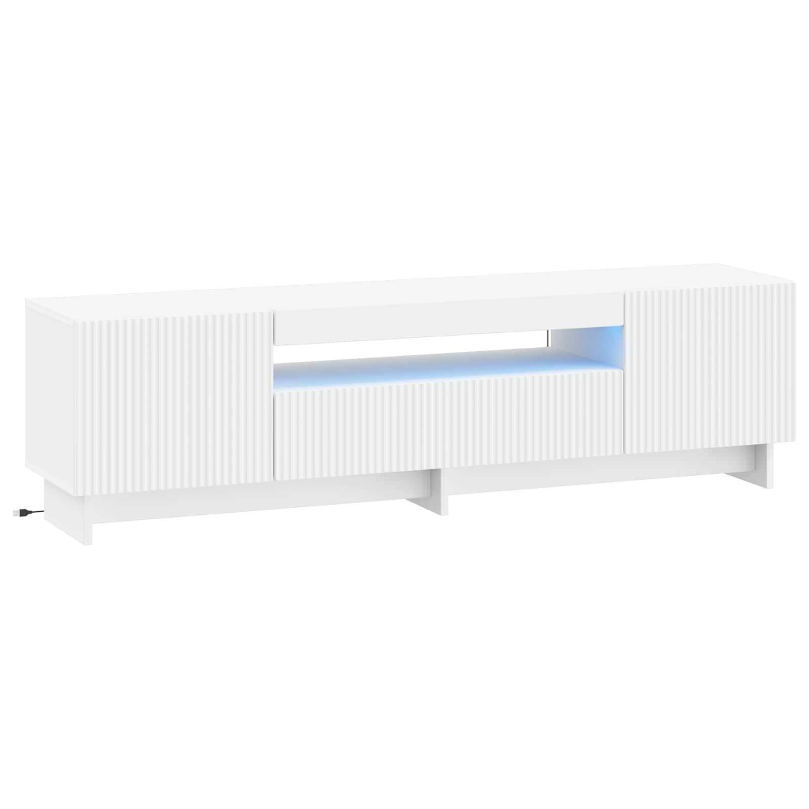 vidaXL LED-TV-Schrank Weiß Holzwerkstoff