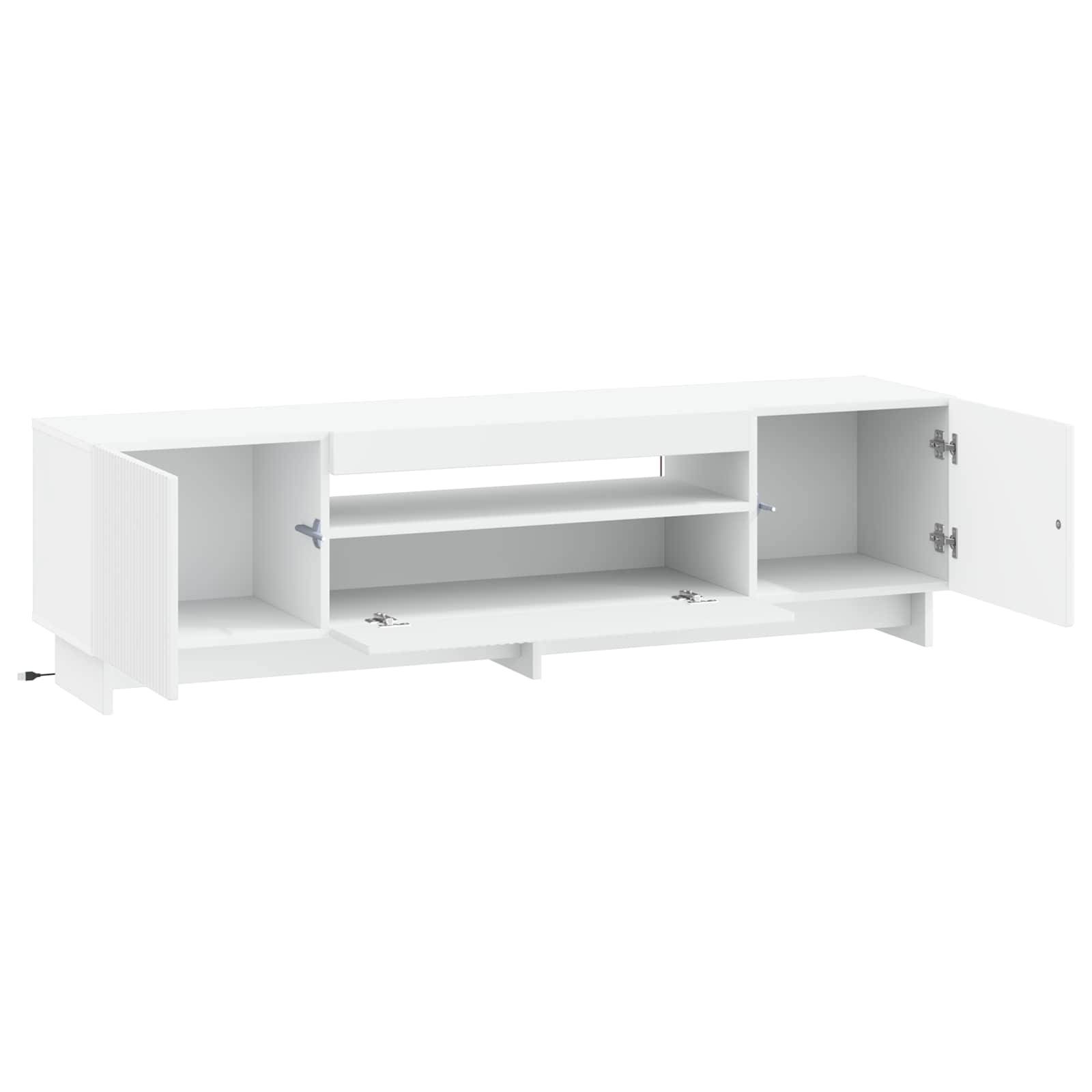 vidaXL LED-TV-Schrank Weiß Holzwerkstoff