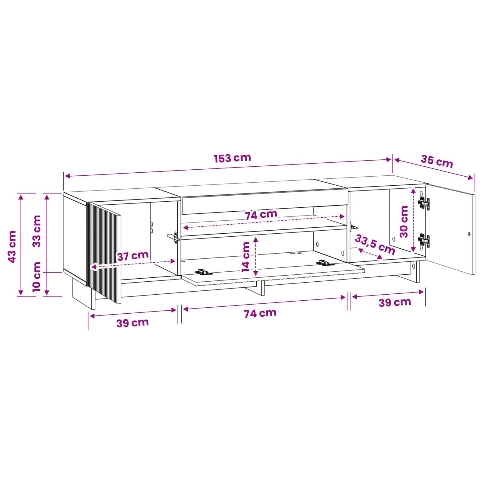vidaXL LED-TV-Schrank Weiß Holzwerkstoff