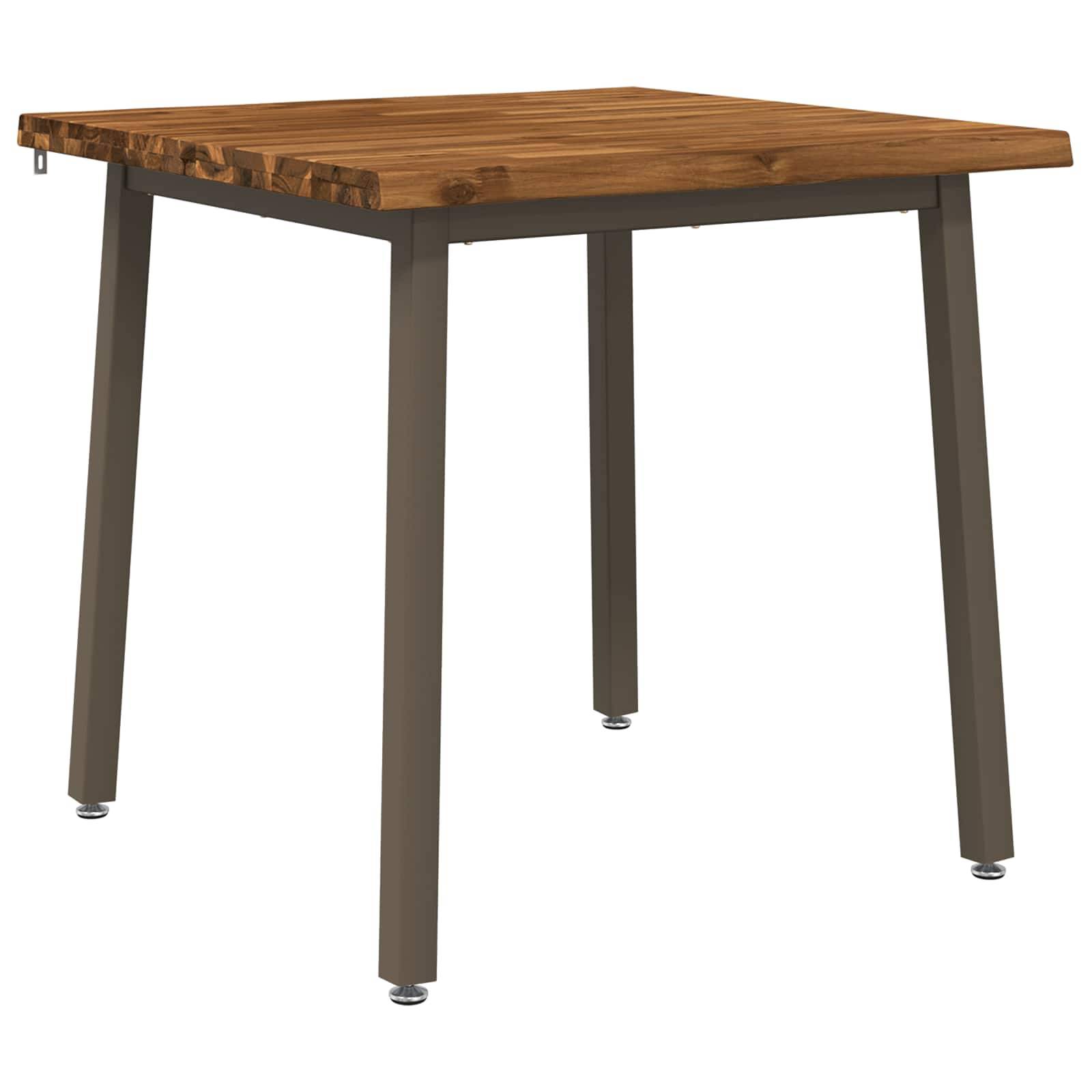 vidaXL 90 x 90 x 75 cm Massivholz Akazie Natur und Kaffee Quadratisch
