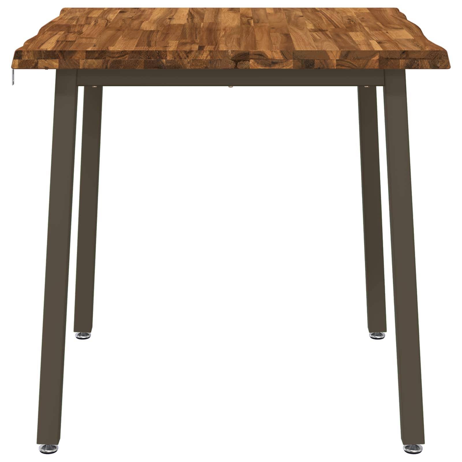 vidaXL 90 x 90 x 75 cm Massivholz Akazie Natur und Kaffee Quadratisch