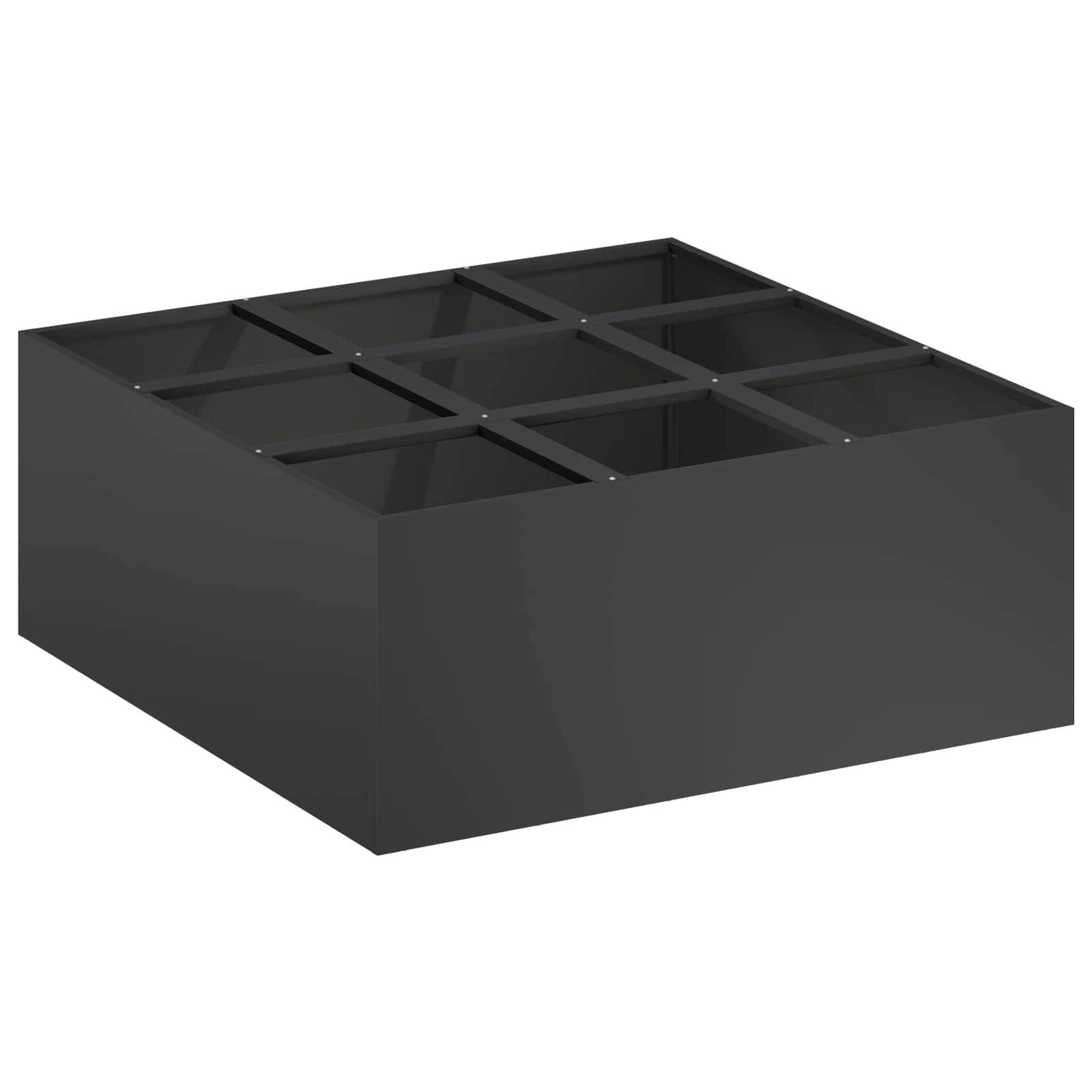 vidaXL Garten-Pflanzgefäß Schwarz 100 x 100 x 20 cm