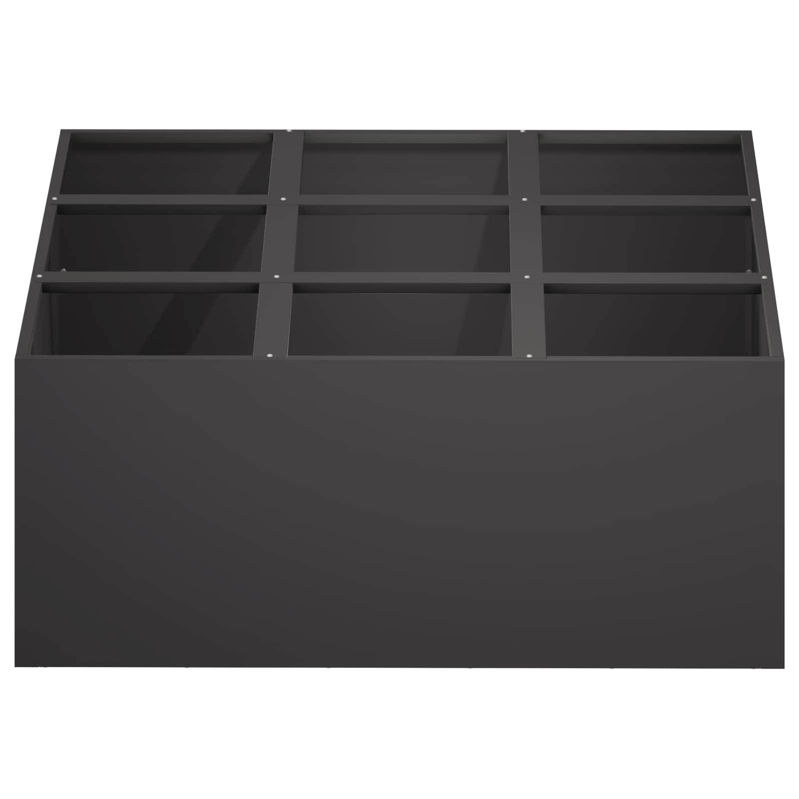 vidaXL Garten-Pflanzgefäß Schwarz 100 x 100 x 20 cm