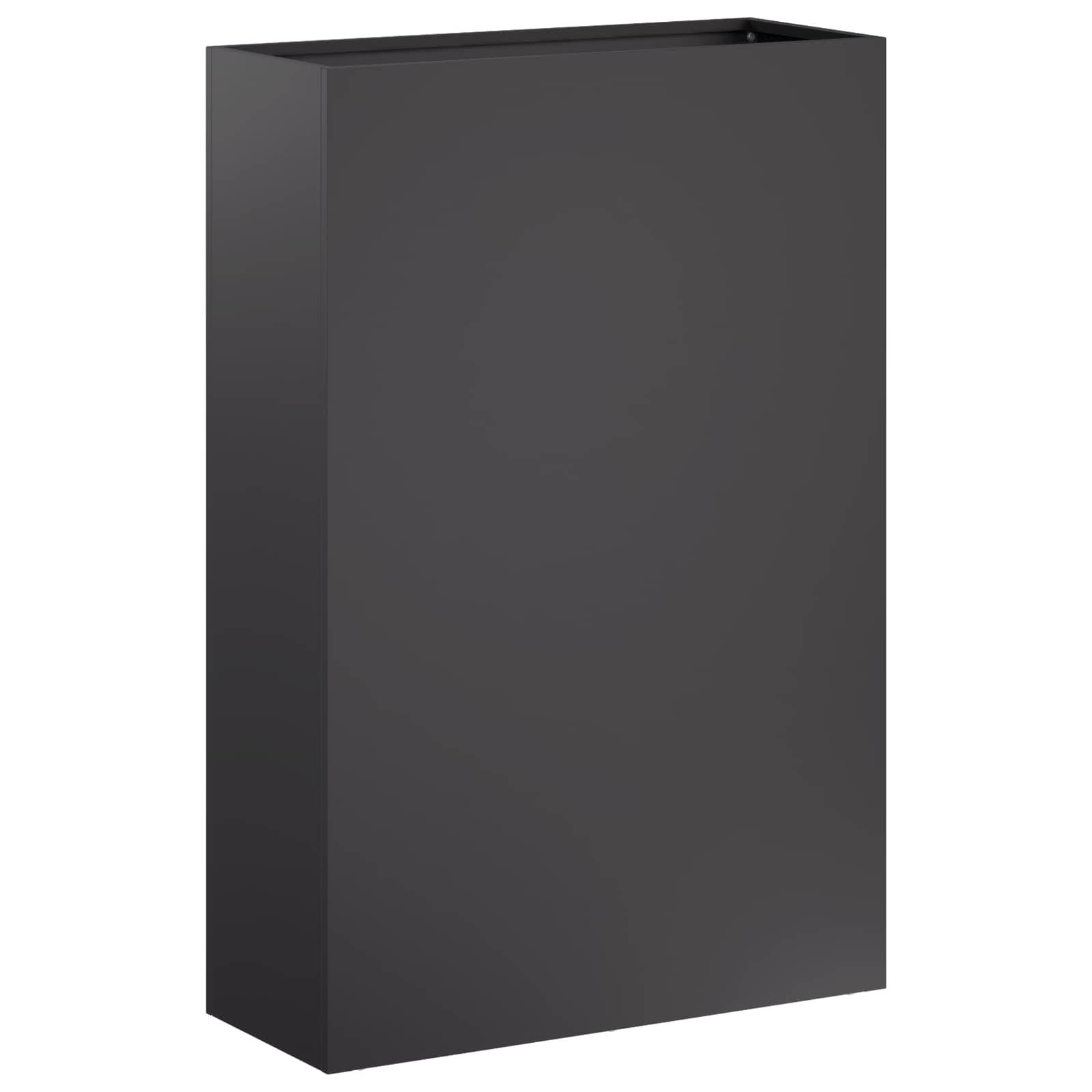 vidaXL Garten-Pflanzgefäß Schwarz 50 x 20 x 75 cm Kaltgewalzter Stahl