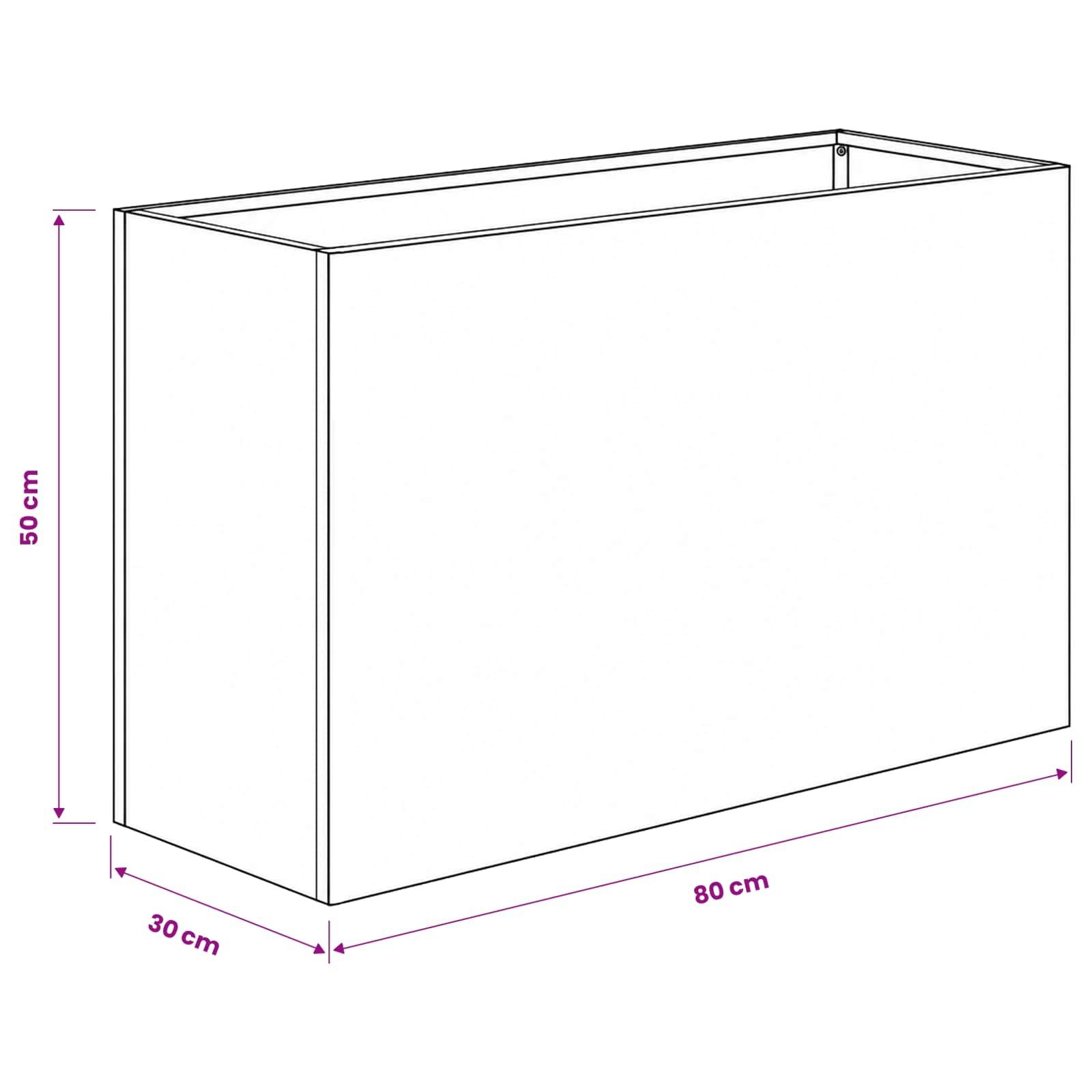 vidaXL Garten-Pflanzgefäß 2 Stk. Silber 80 x 30 x 50 cm