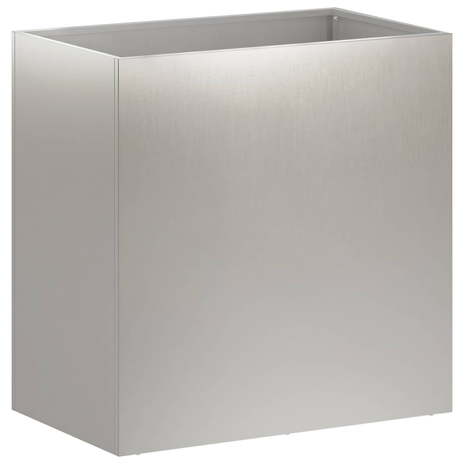 vidaXL Garten-Pflanzgefäß 2 Stk. Silber 50 x 30 x 50 cm Edelstahl