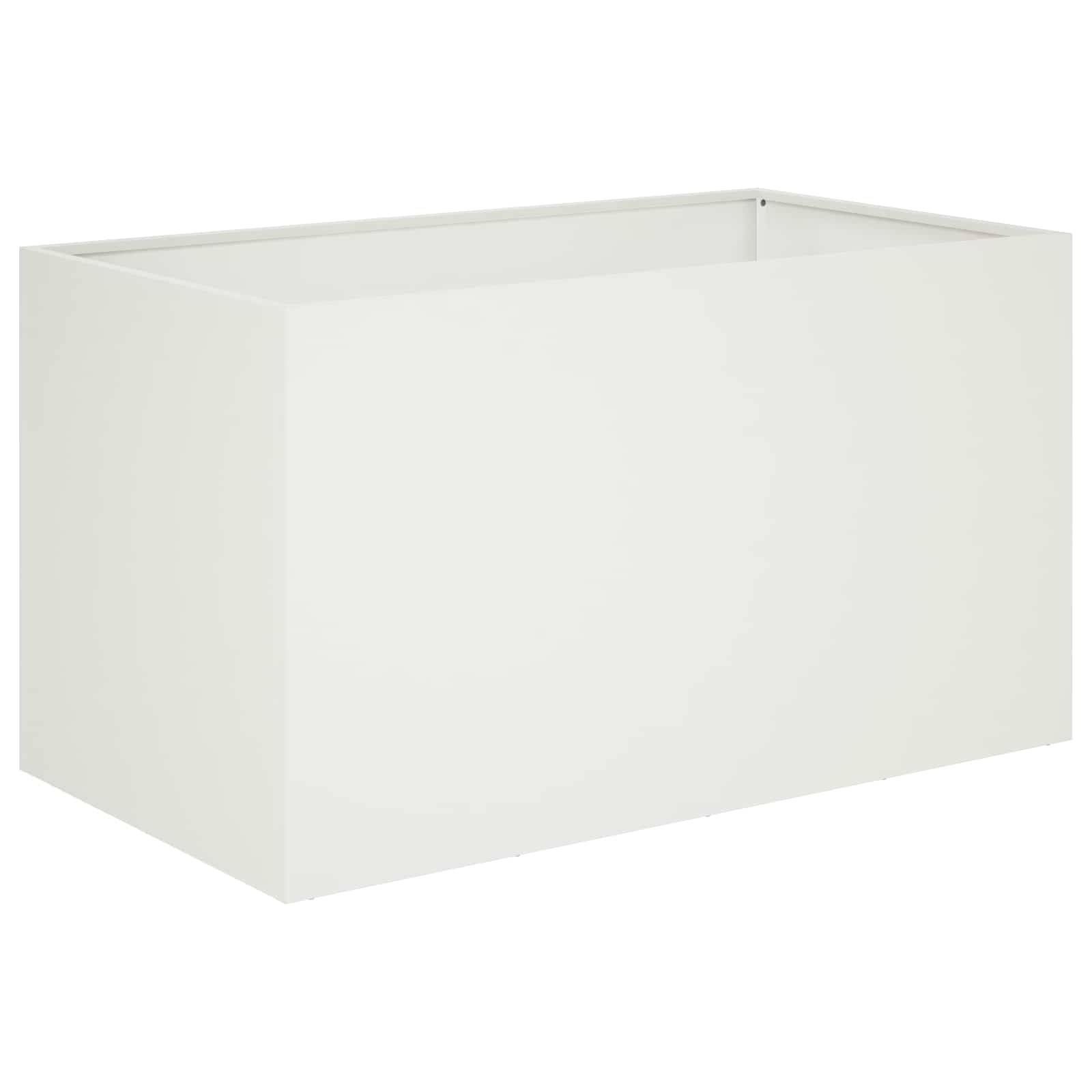 vidaXL Garten-Pflanzgefäß Weiß 80 x 50 x 50 cm Kaltgewalzter Stahl