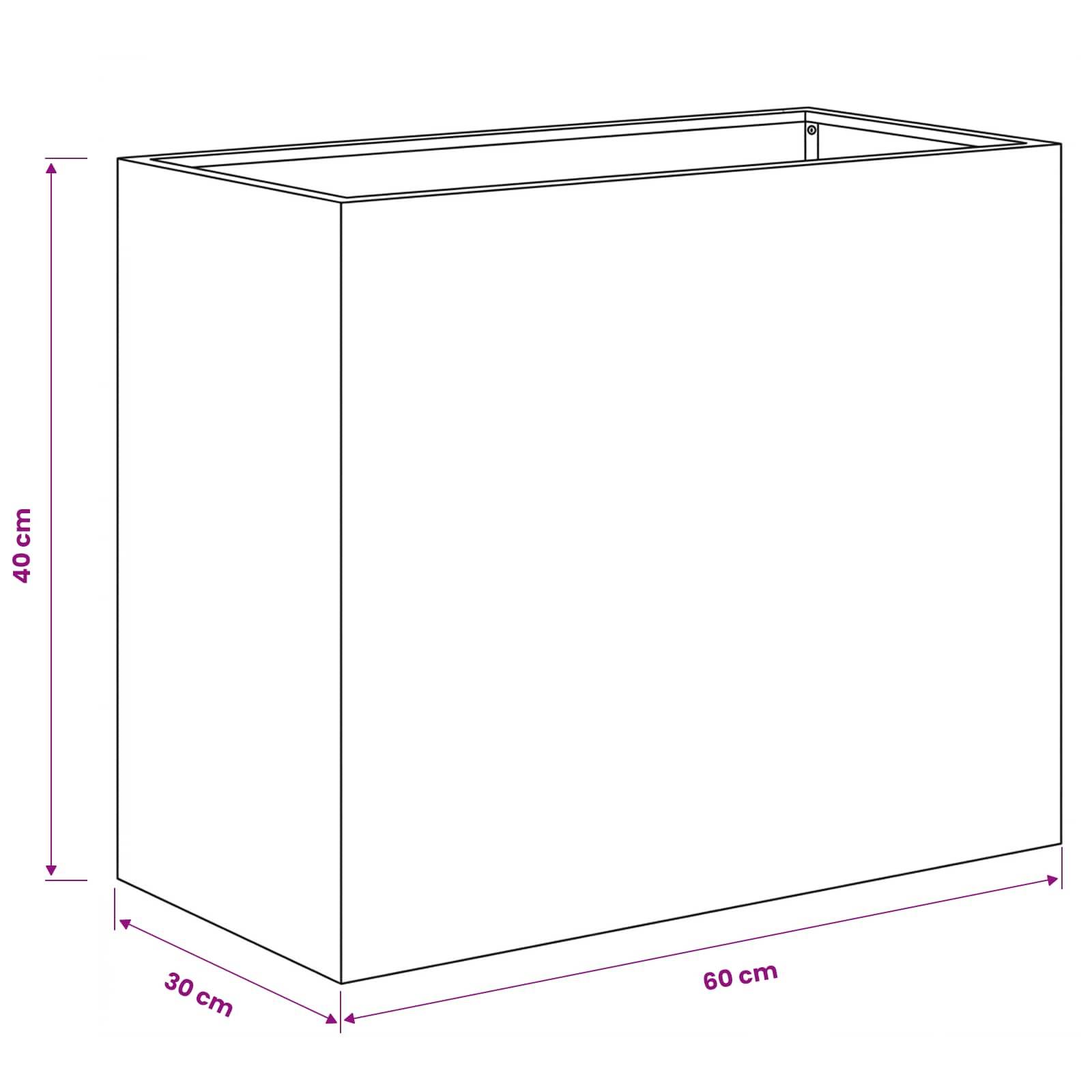 vidaXL Garten-Pflanzgefäß Silber 60 x 30 x 40 cm Verzinkter Stahl