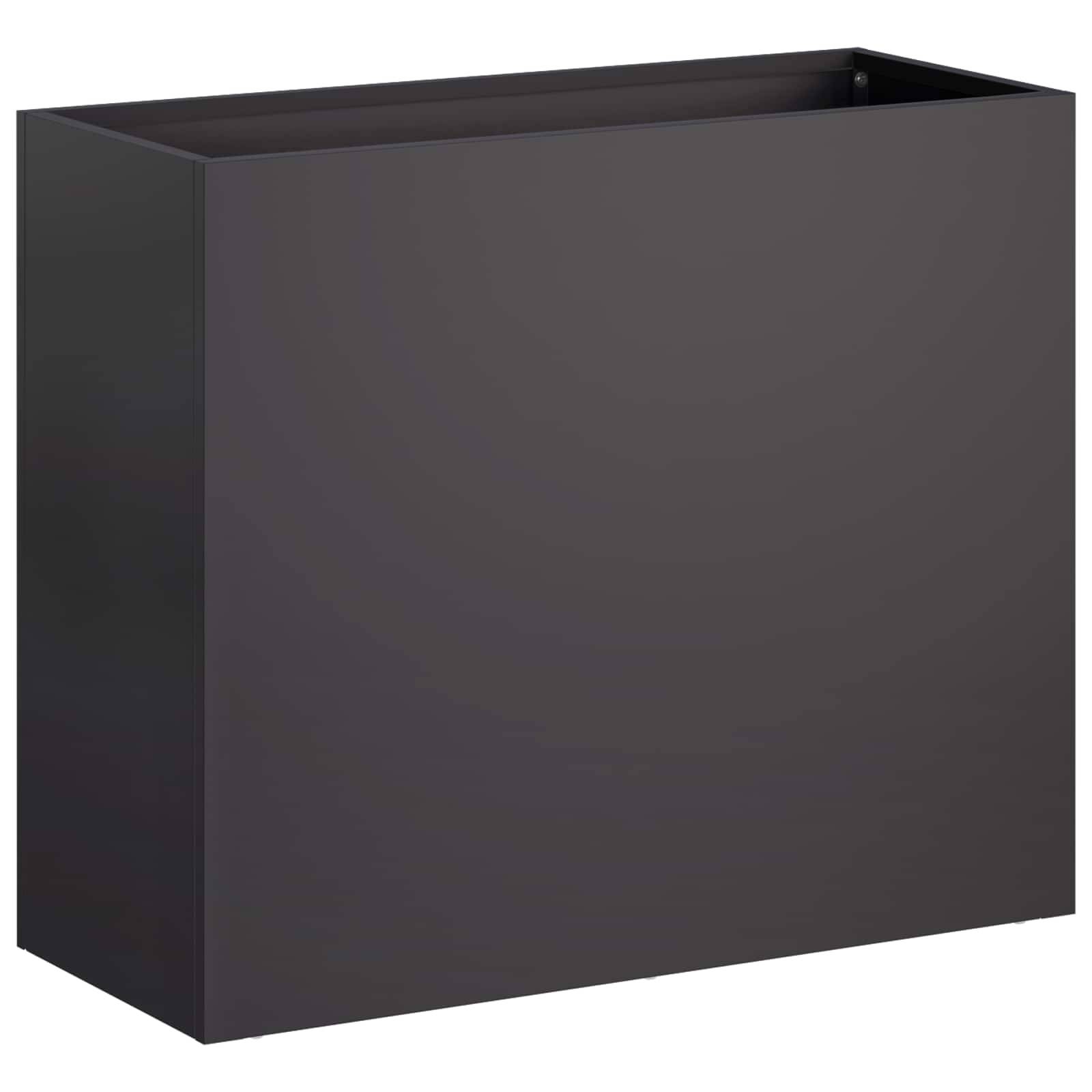 vidaXL Garten-Pflanzgefäß Schwarz 50 x 20 x 40 cm Kaltgewalzter Stahl