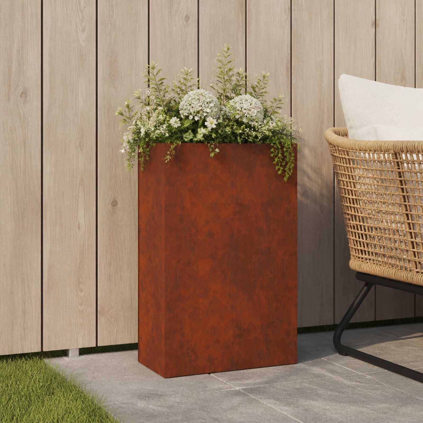 vidaXL Garten-Pflanzgefäß Rostoptik 50 x 20 x 75 cm Wetterfeststahl