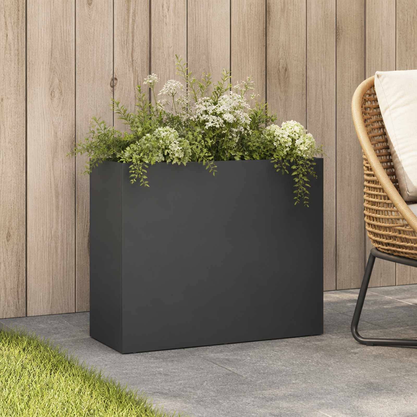 vidaXL Garten-Pflanzgefäß Anthrazit 50 x 20 x 40 cm