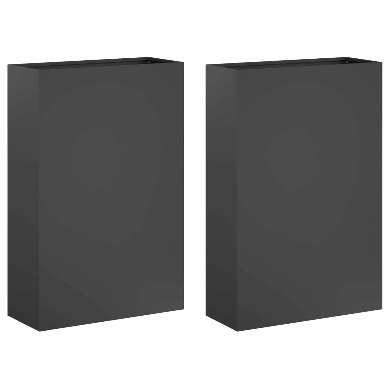 vidaXL Garten-Pflanzgefäß 2 Stk. Anthrazit 50 x 20 x 75 cm