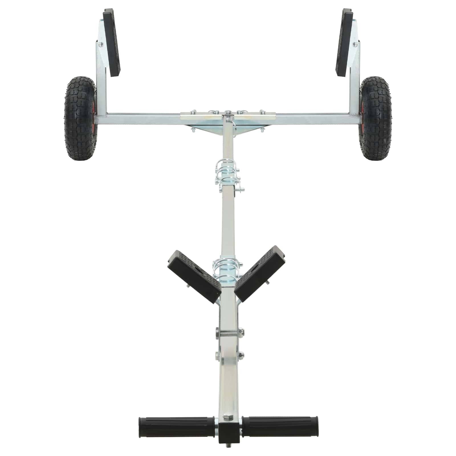 vidaXL Verstellbarer Bootstrailer mit Luftreifen 200 kg Load Silber