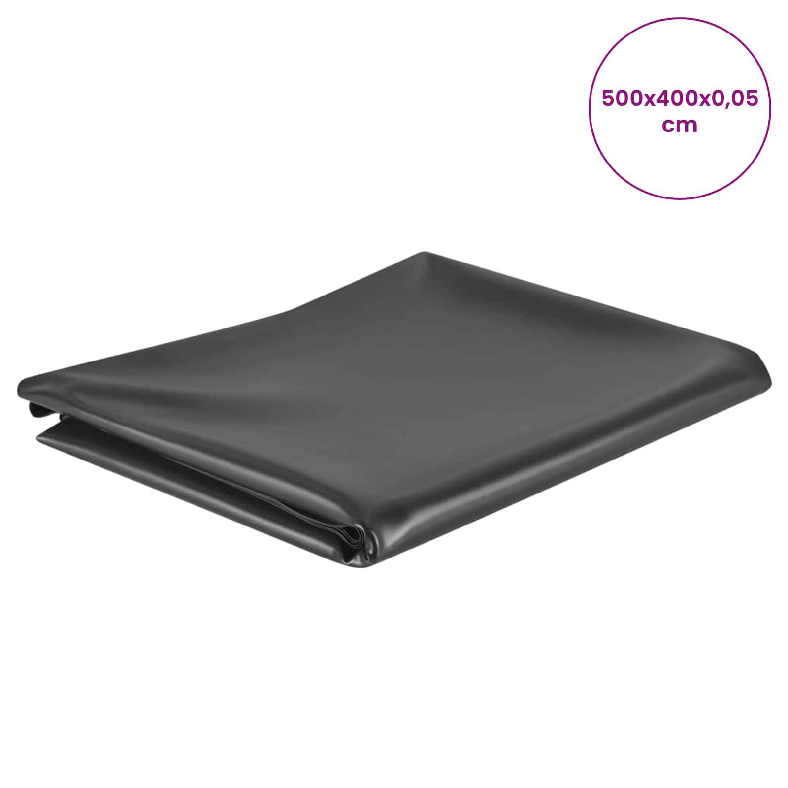 vidaXL Teichfolie 5 x 4 m PVC 0,5 mm Schwarz