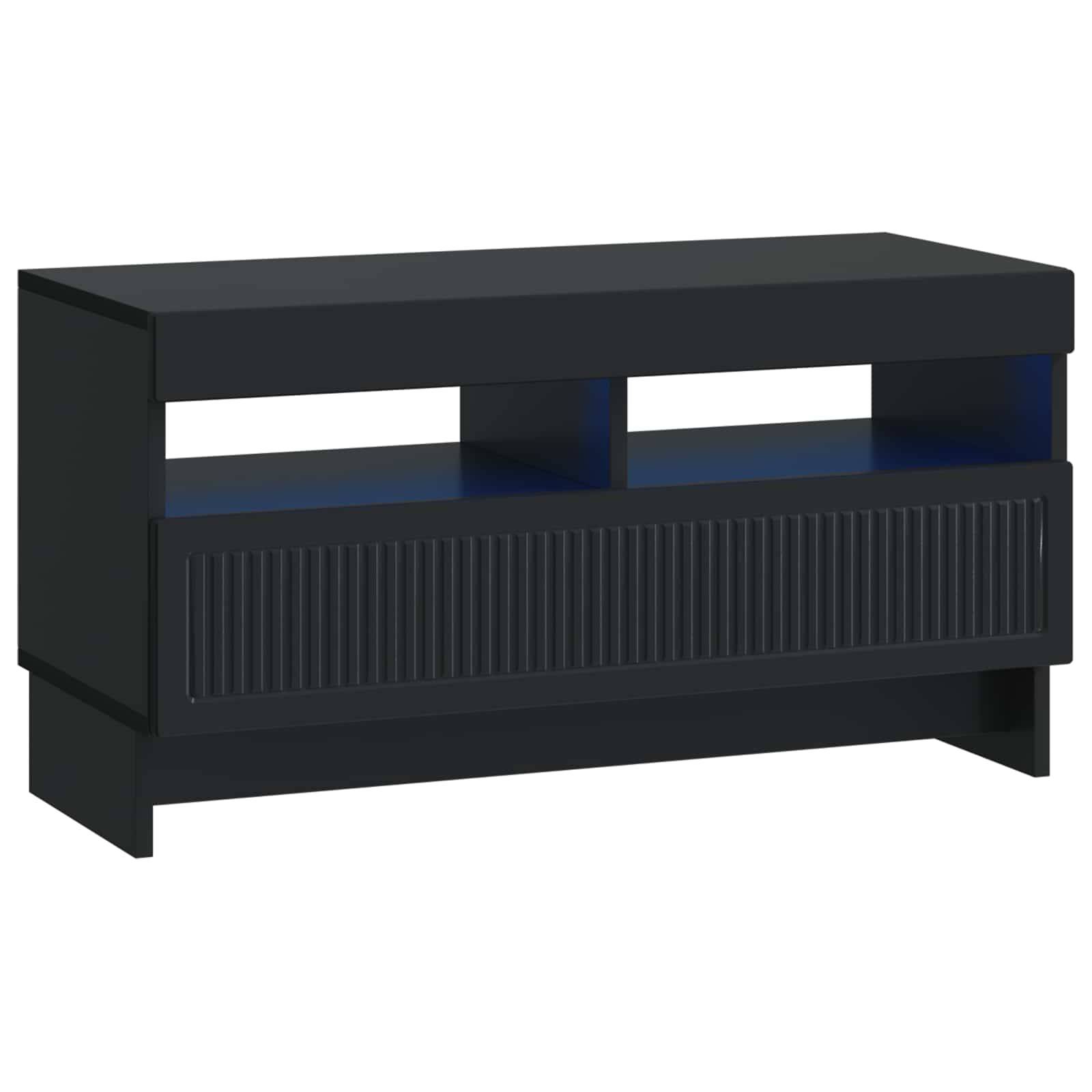 vidaXL 5-teiliges LED TV Schrank Schwarz Holzwerkstoff