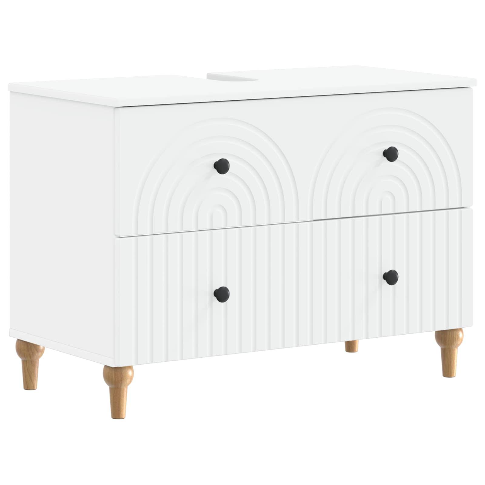 vidaXL Waschbeckenschrank ALKMAAR Weiß 82 x 41 x 59 cm Holzwerkstoff