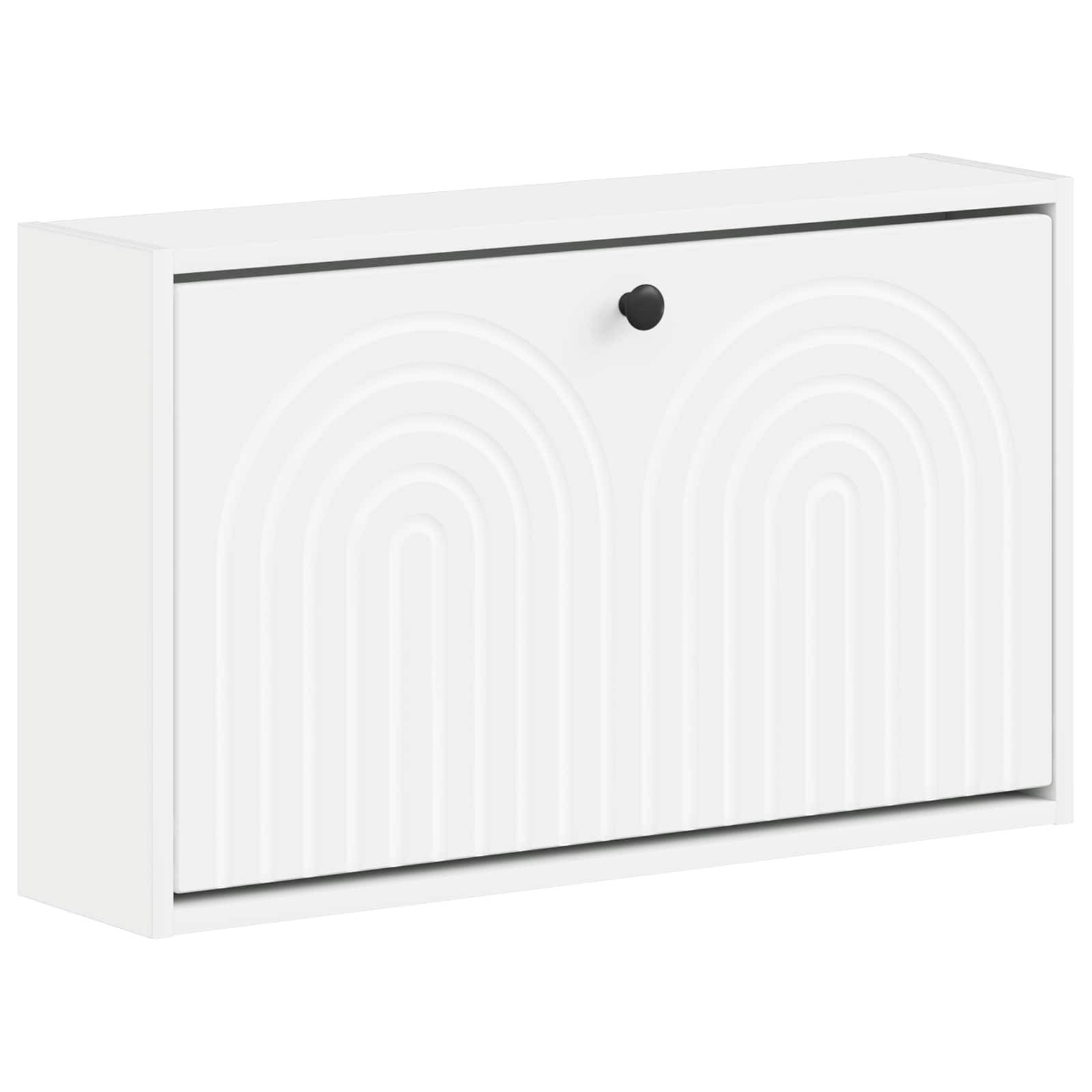 vidaXL Wandmontierter Schuhschrank ALKMAAR 71 x 17 x 43 cm Weiß