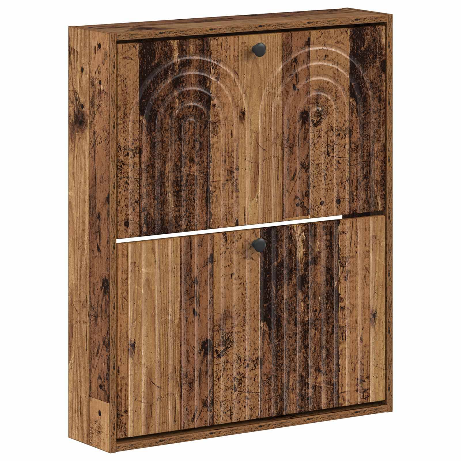 vidaXL Wandmontierter Schuhschrank ALKMAAR 71 x 17 x 86 cm Altholz