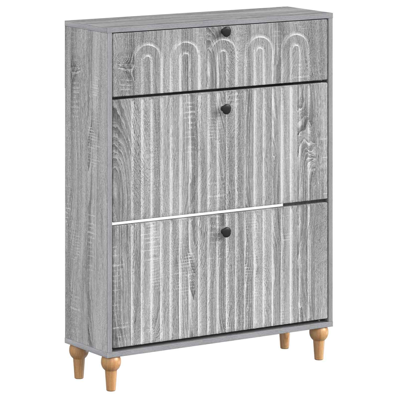 vidaXL Schuhschrank ALKMAAR 78 x 24 x 103 cm Holzwerkstoff Sonoma-Grau