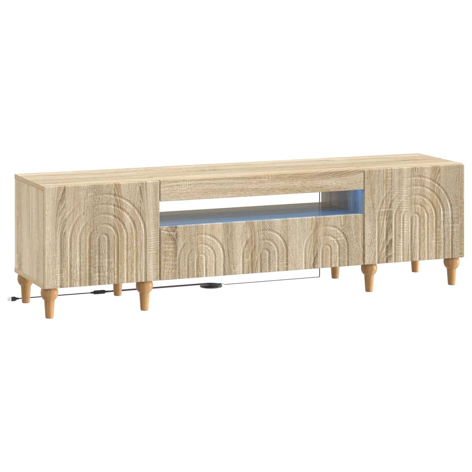vidaXL LED-TV-Schrank Sonoma-Eiche Holzwerkstoff