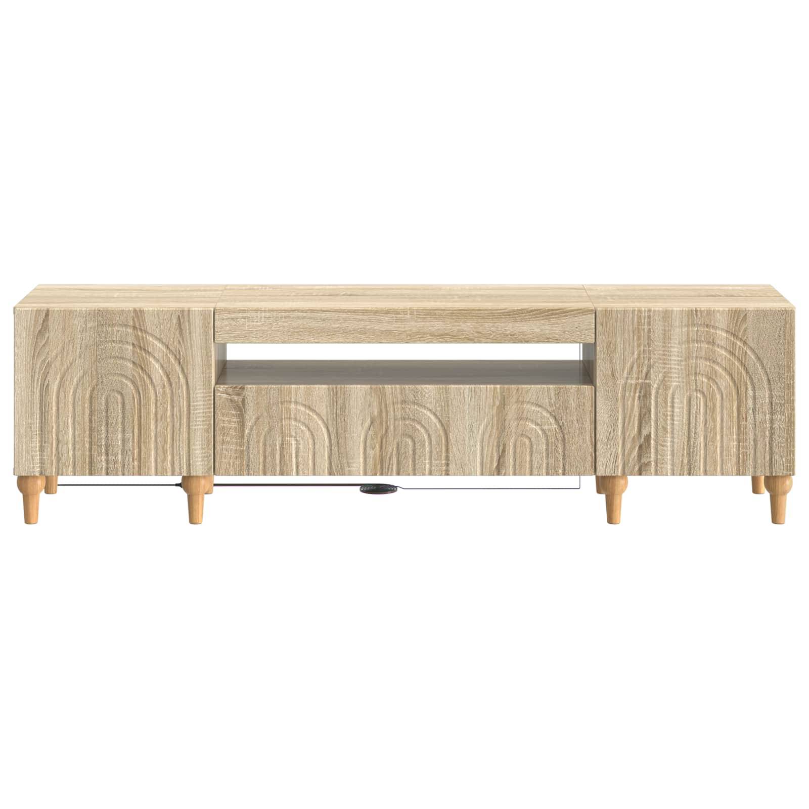 vidaXL LED-TV-Schrank Sonoma-Eiche Holzwerkstoff