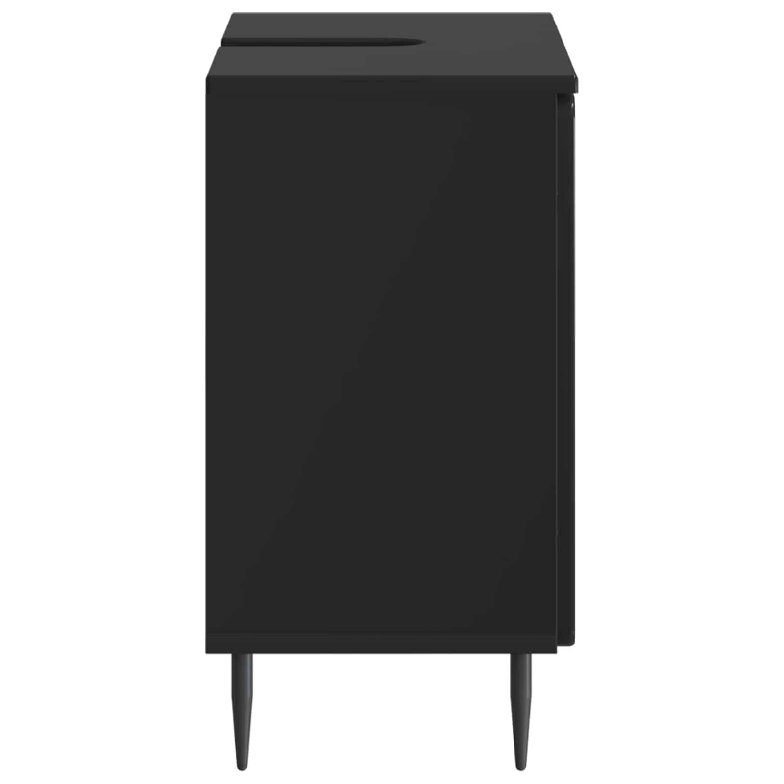 vidaXL Waschbeckenschrank ZWOLLE Schwarz 59,5 x 31,5 x 59 cm