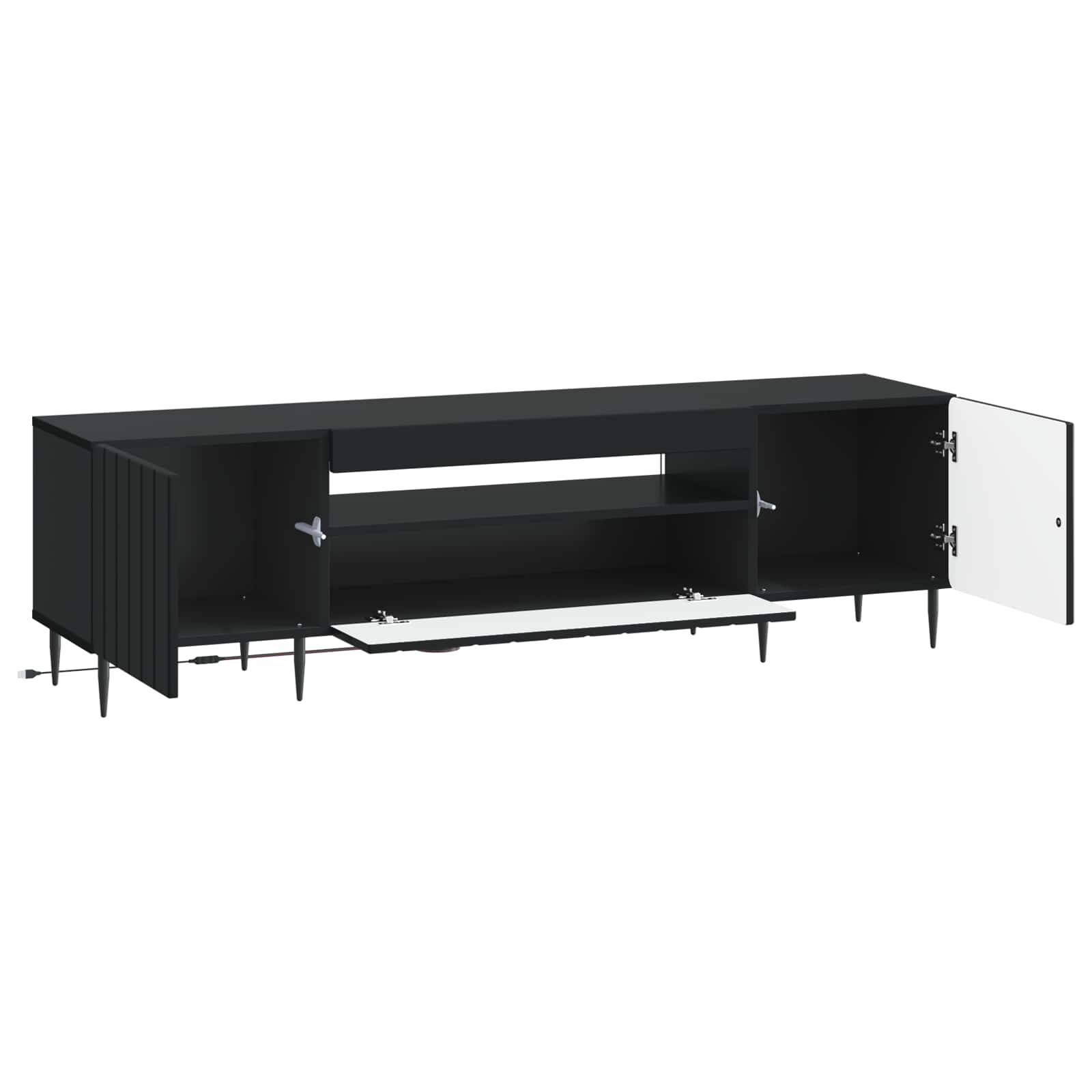 vidaXL LED-TV-Schrank Schwarz Holzwerkstoff
