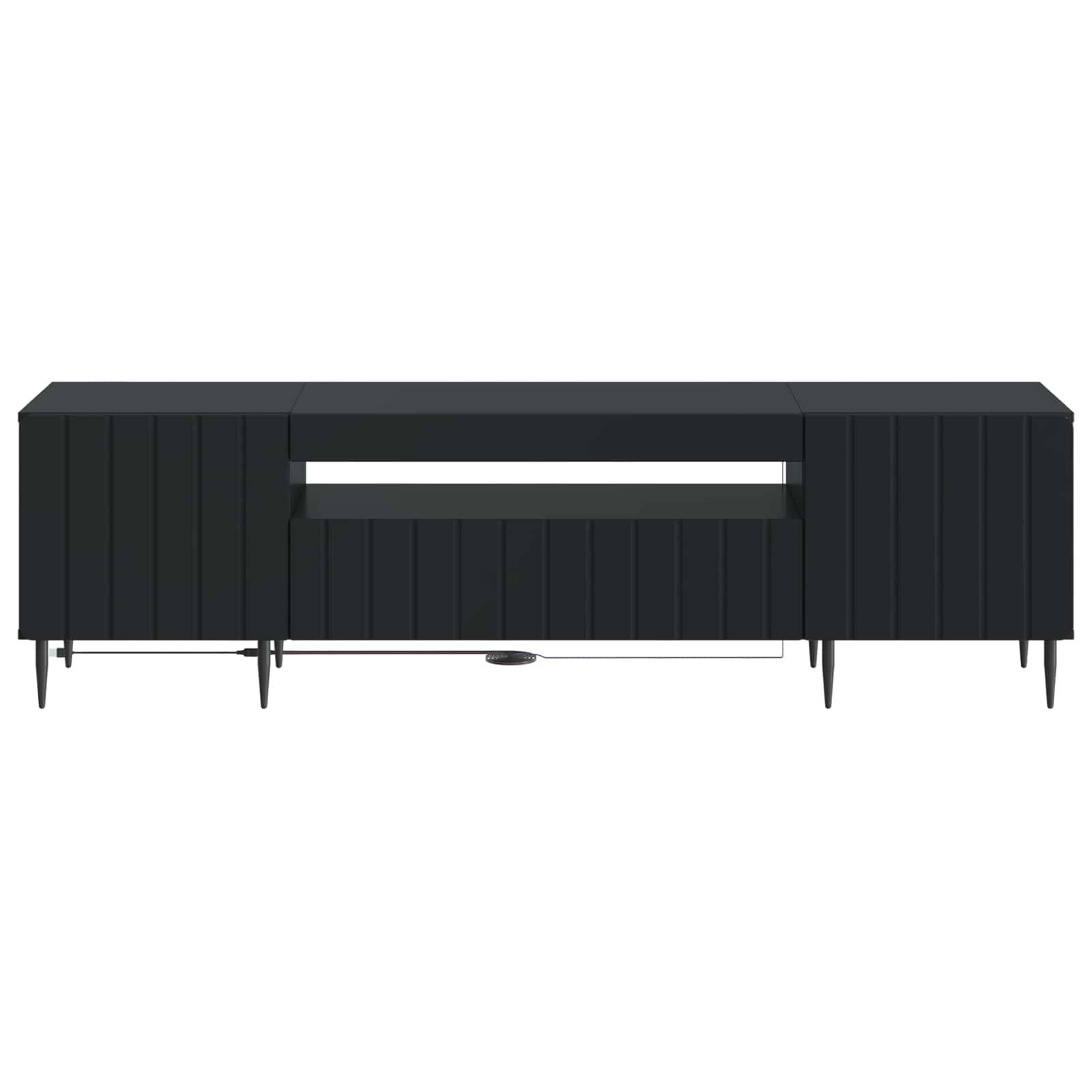 vidaXL LED-TV-Schrank Schwarz Holzwerkstoff