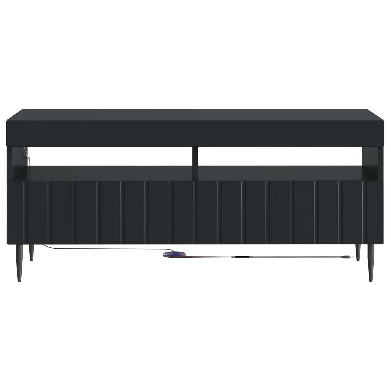 vidaXL LED-TV-Schrank Schwarz Holzwerkstoff