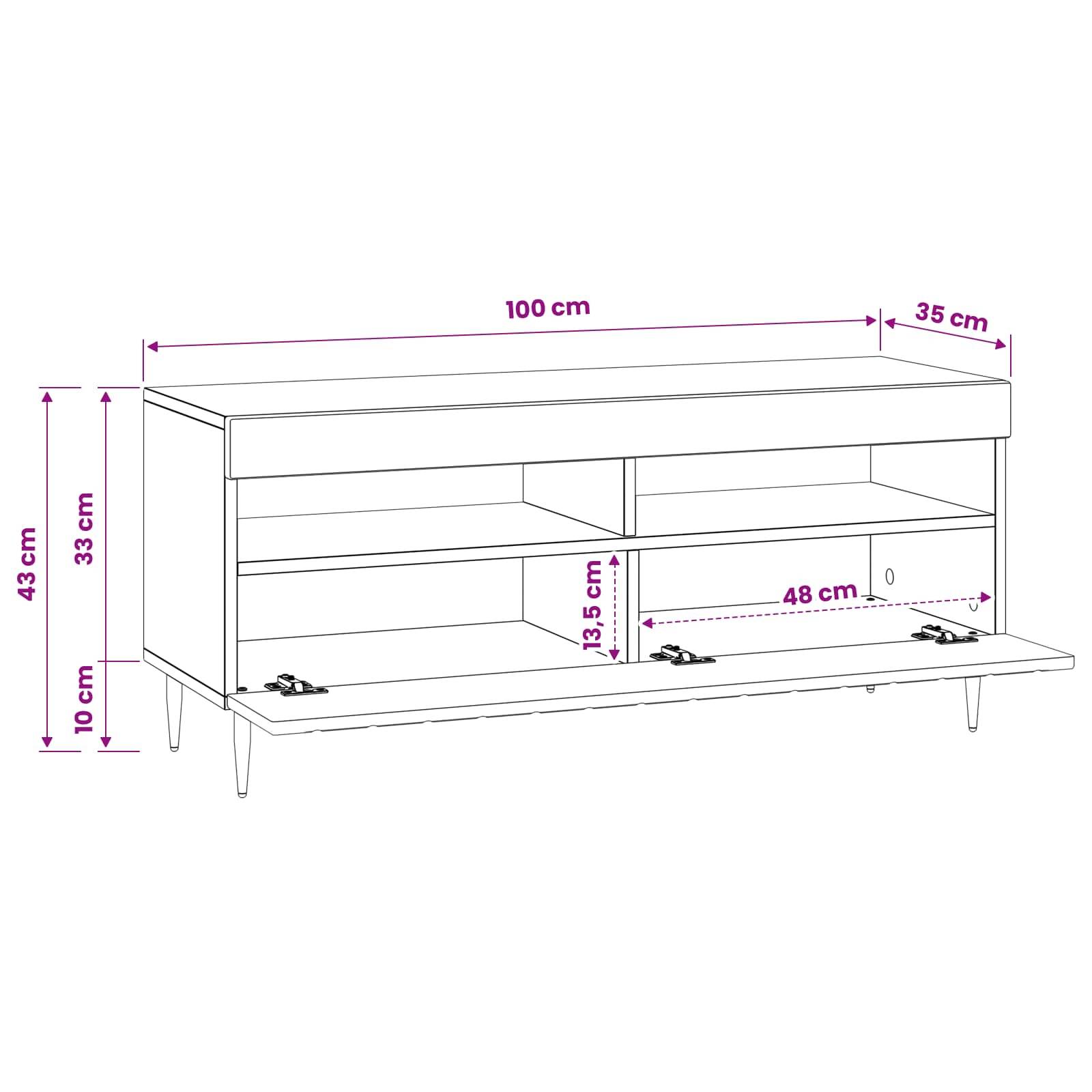 vidaXL LED-TV-Schrank Schwarz Holzwerkstoff