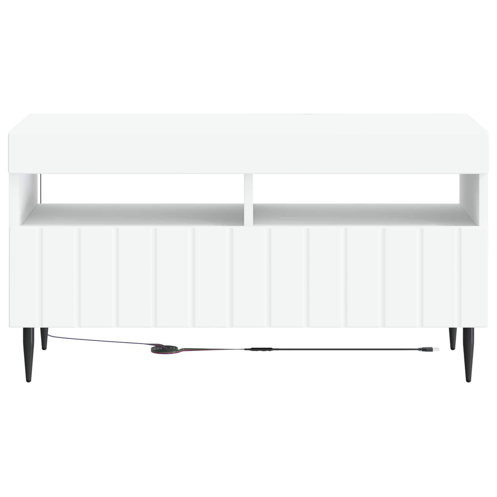 vidaXL LED-TV-Schrank Weiß Holzwerkstoff