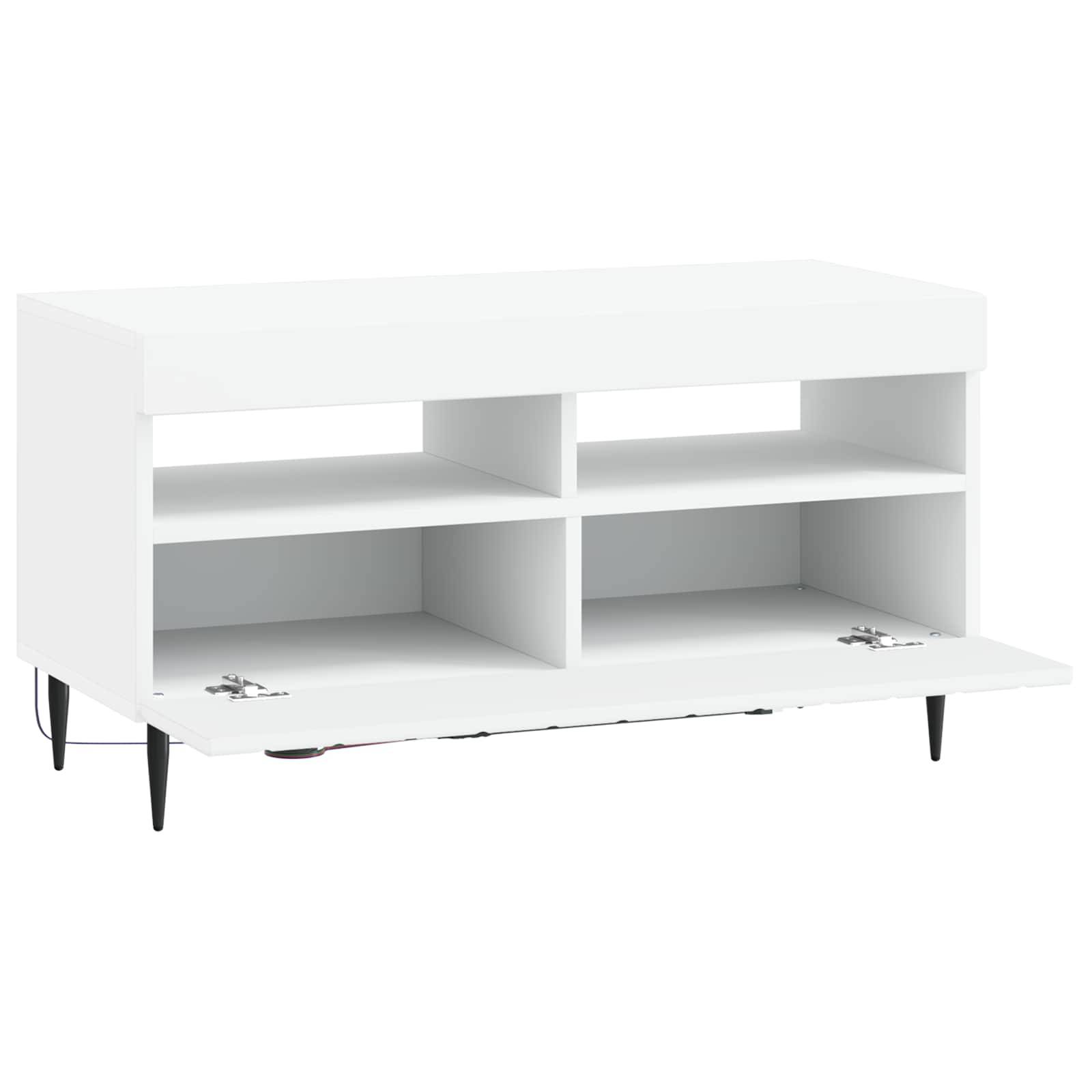 vidaXL LED-TV-Schrank Weiß Holzwerkstoff