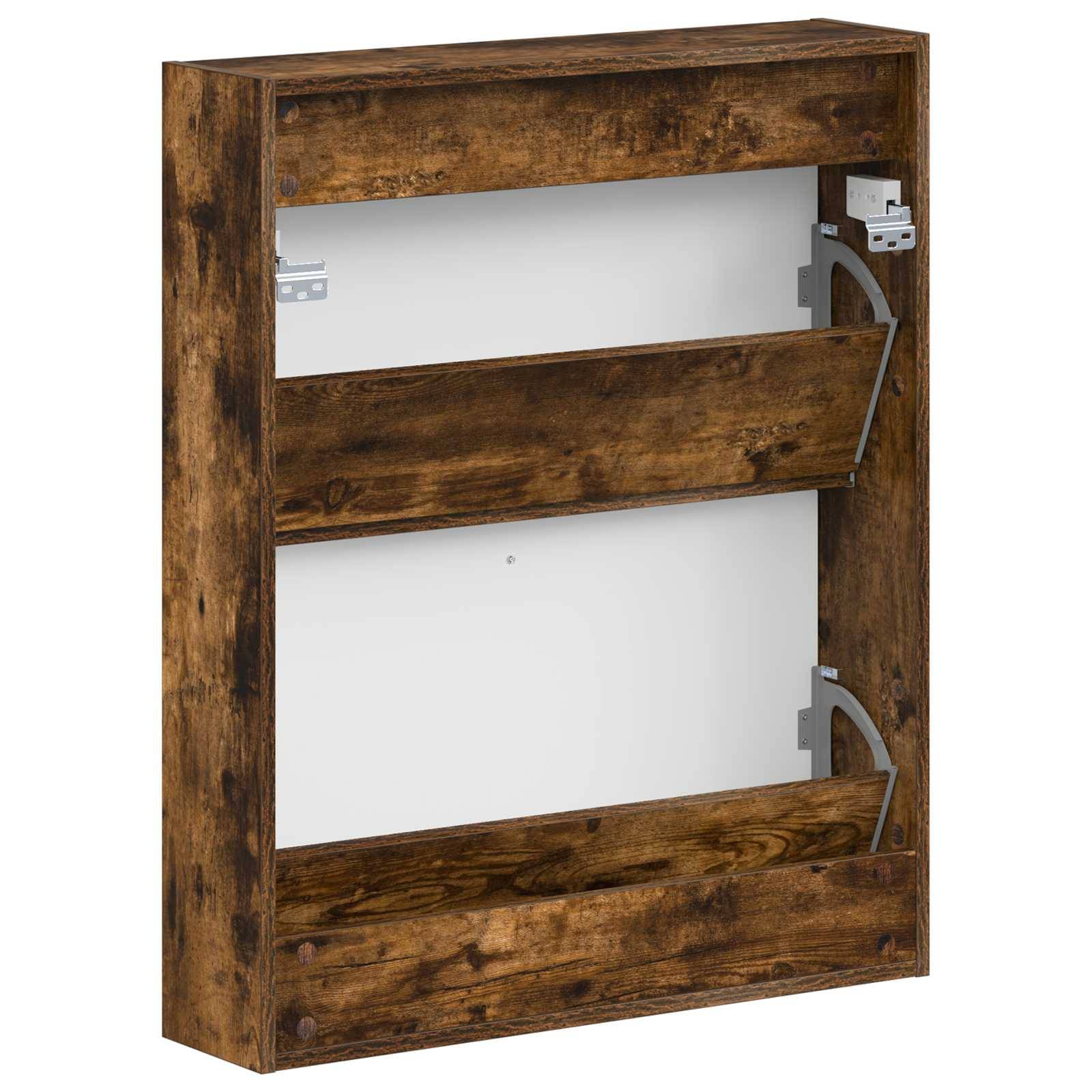 vidaXL Wandmontierter Schuhschrank ARNHEM 71 x 17 x 86 cm Raucheiche