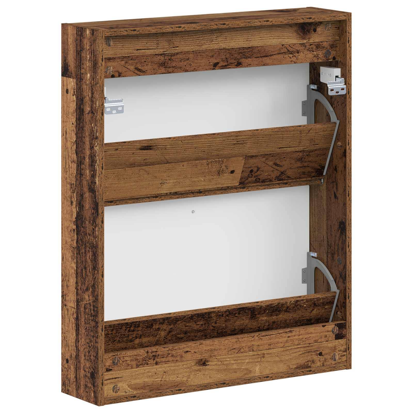 vidaXL Wandmontierter Schuhschrank ARNHEM 71 x 17 x 86 cm Altholz
