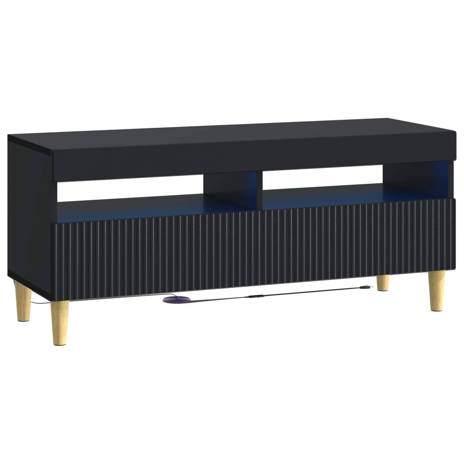vidaXL LED-TV-Schrank Schwarz Holzwerkstoff