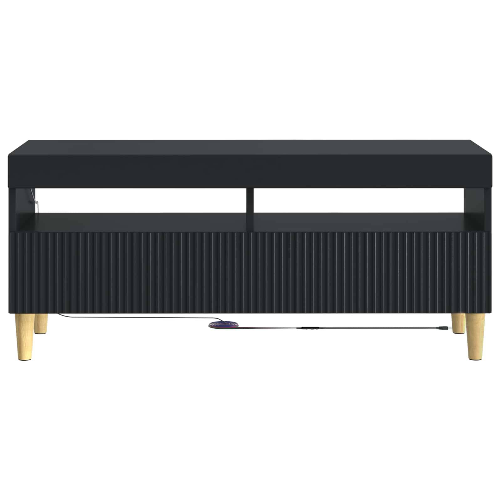 vidaXL LED-TV-Schrank Schwarz Holzwerkstoff